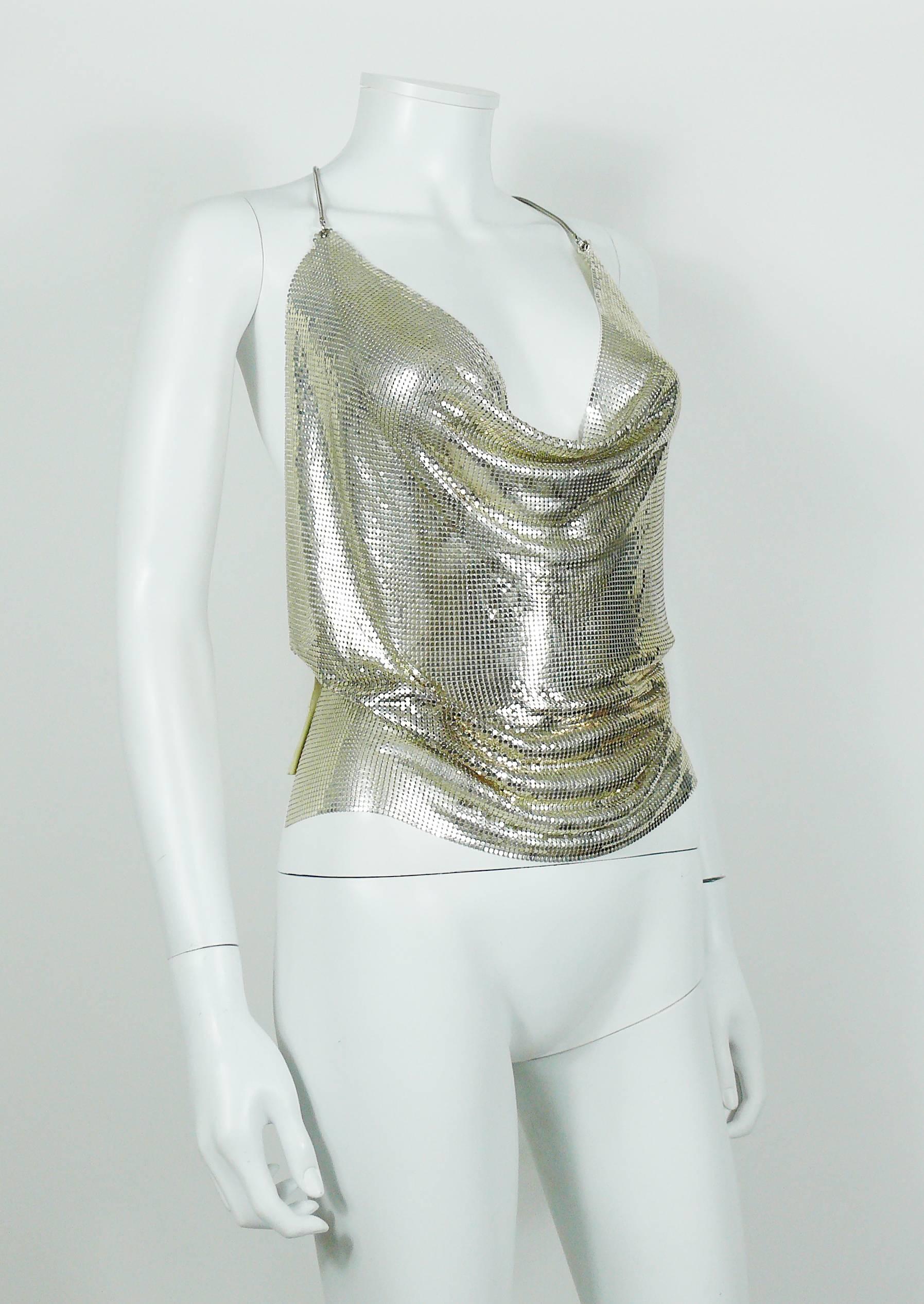 paco rabanne silver backless top