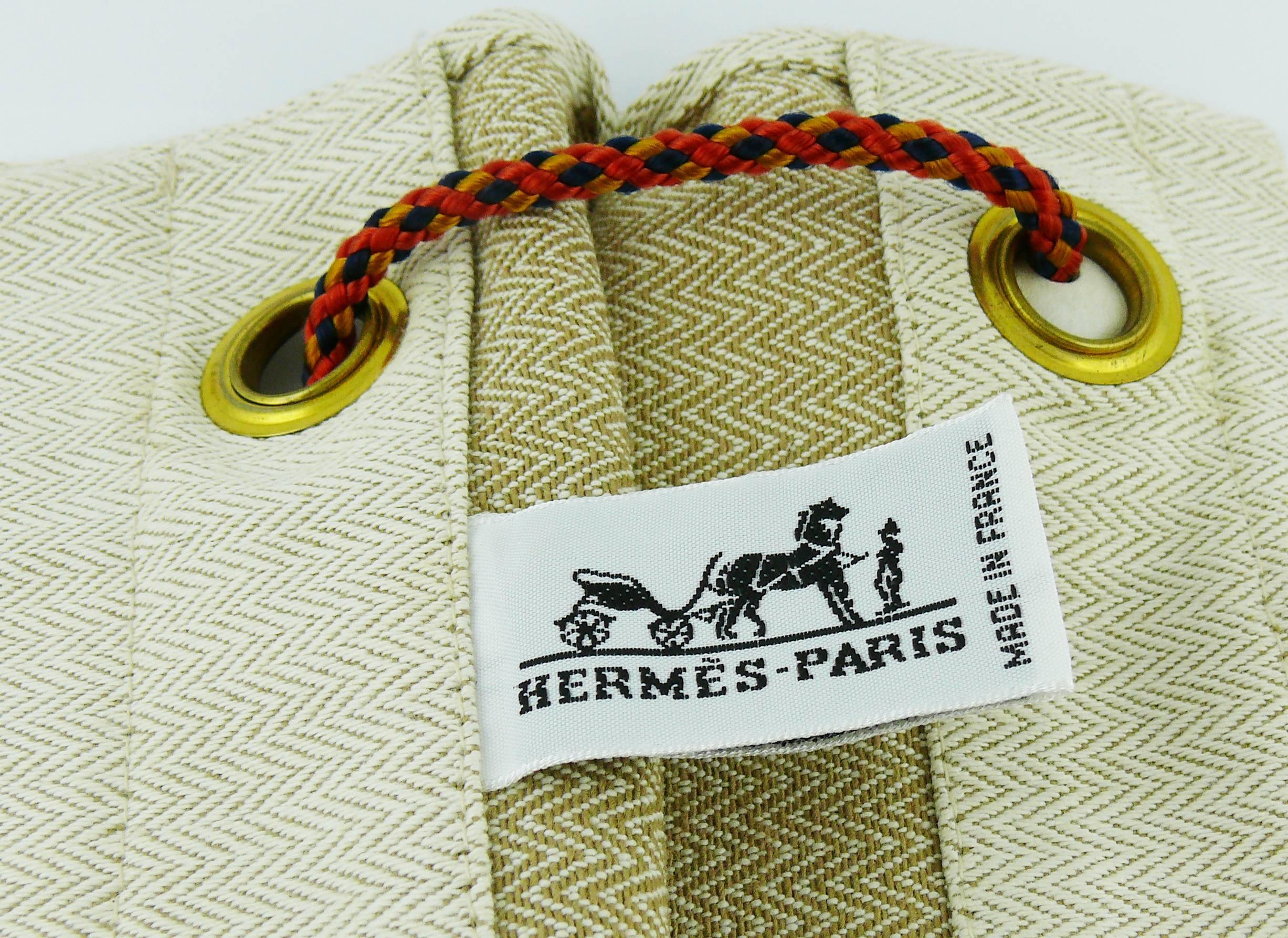 Hermes Vintage Aline White PM Canvas Shoulder Bag 1