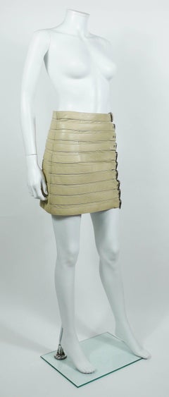 Dolce & Gabbana Lambskin Leather Bondage Skirt