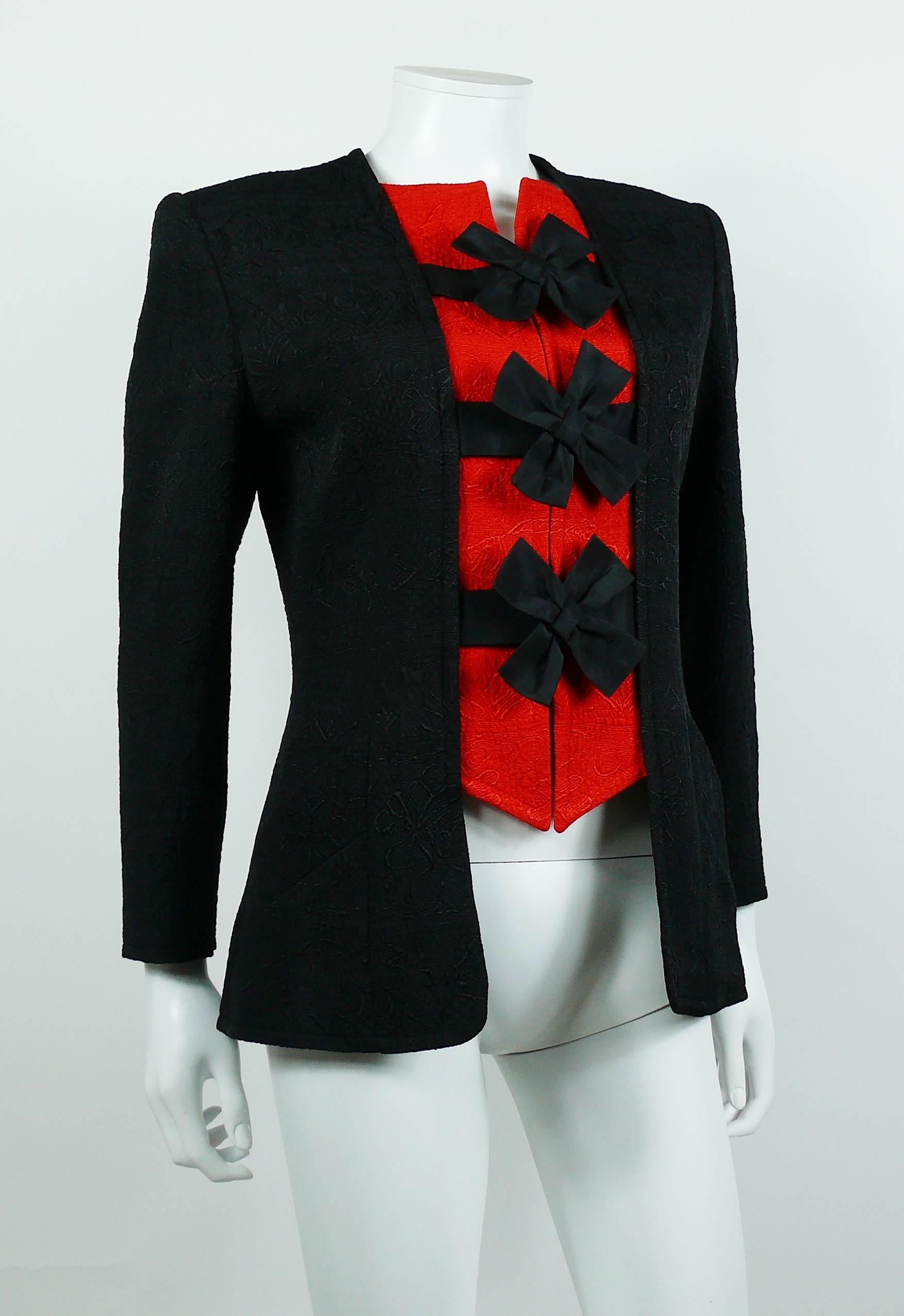 Black Christian Lacroix Vintage Quilts Bow Jacket