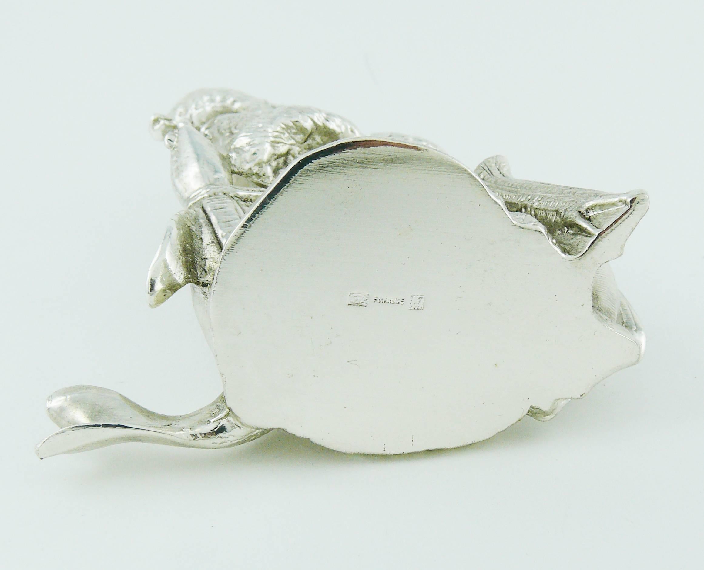 Christian Lacroix Vintage Rare Silver Toned Allegoric Fermacarte in vendita 1