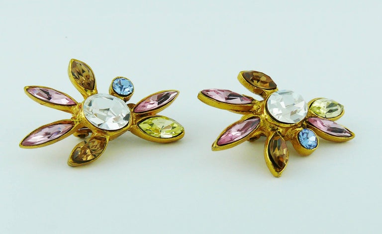 Christian Lacroix Vintage Jewelled Clip-On Earrings For Sale at 1stdibs