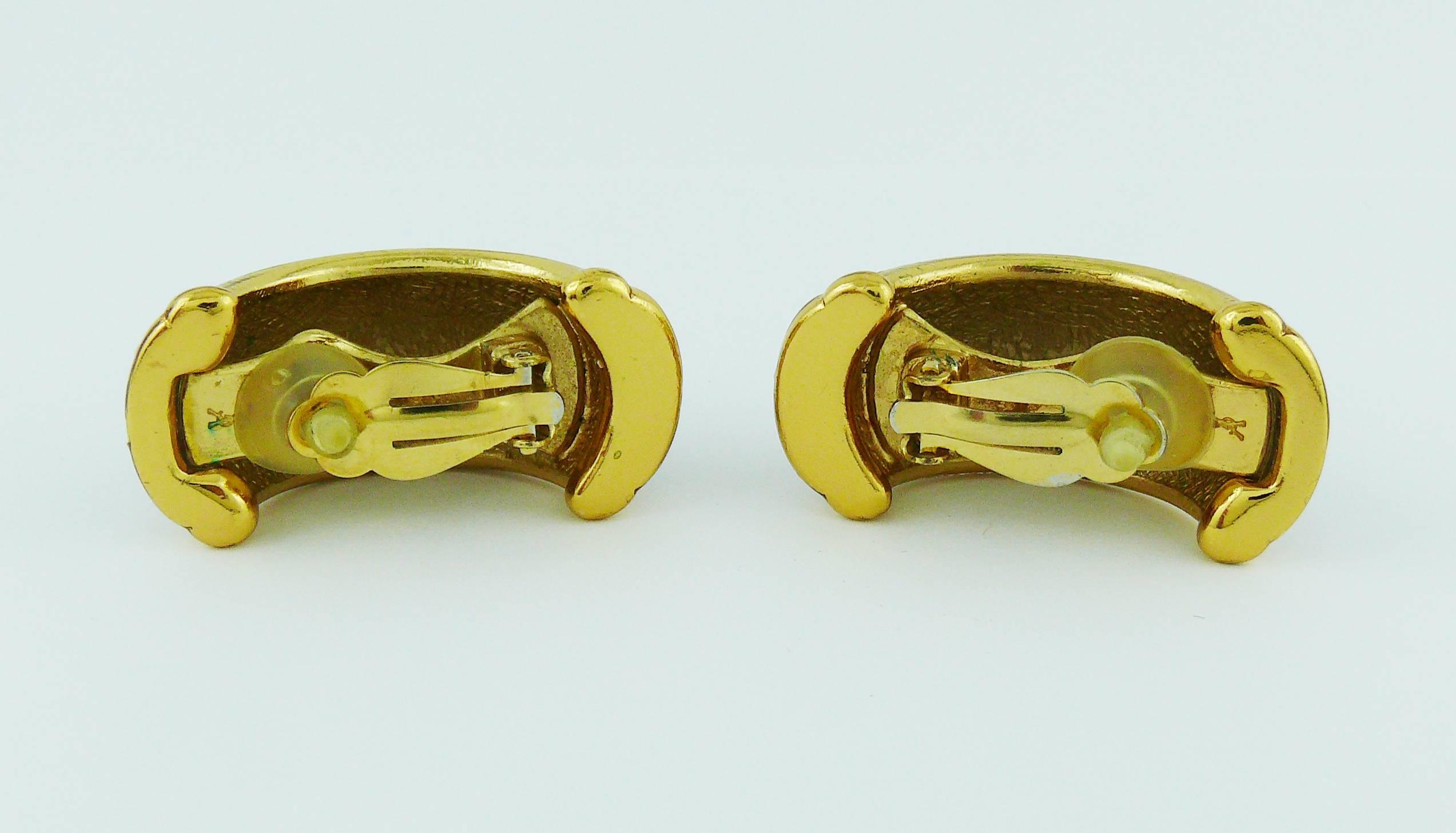 Yves Saint Laurent YSL Vintage Massive Acanthus Clip-On Earrings 2