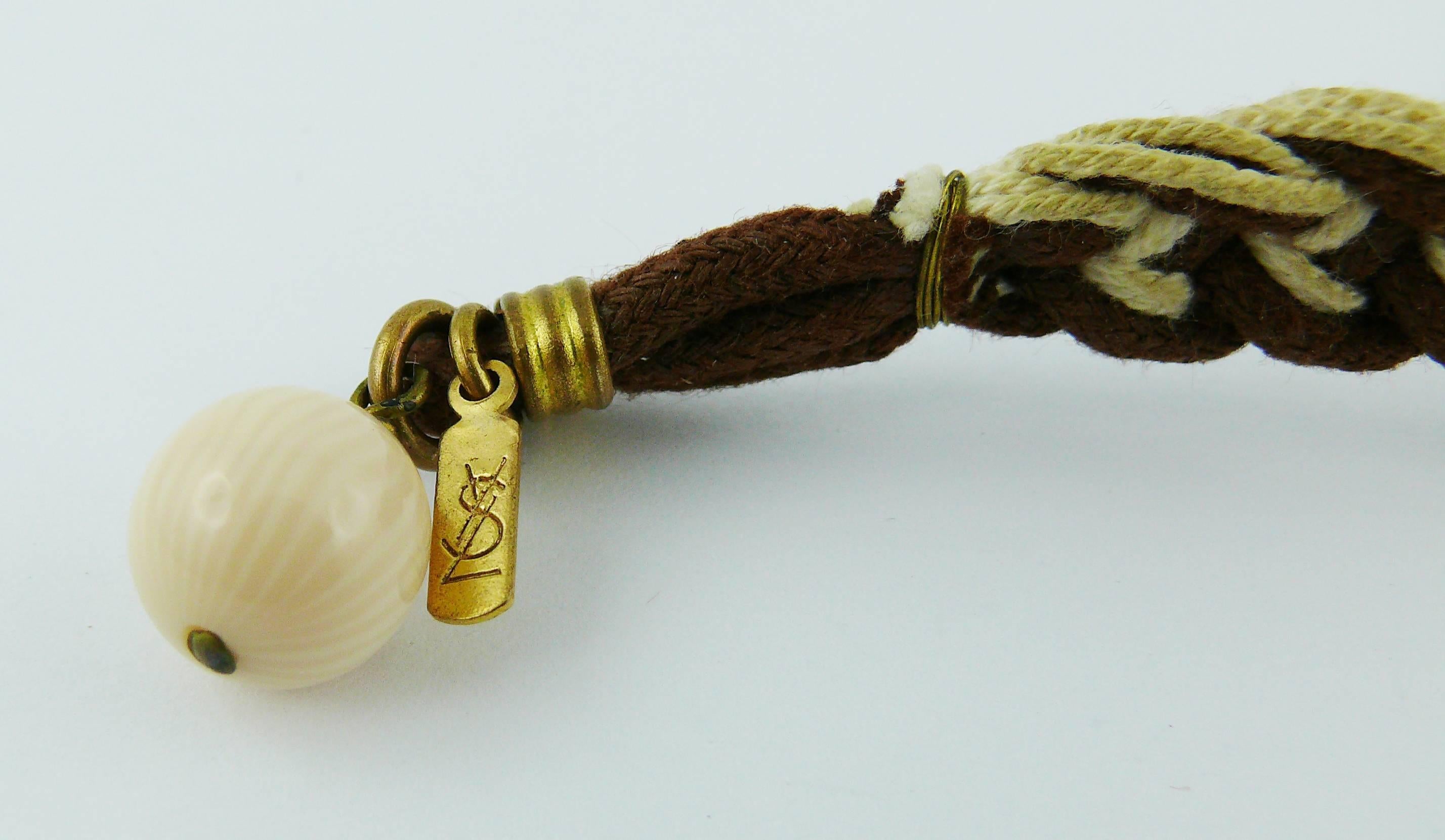 Yves Saint Laurent YSL Vintage Rare African Tribal Shell Choker Necklace 3