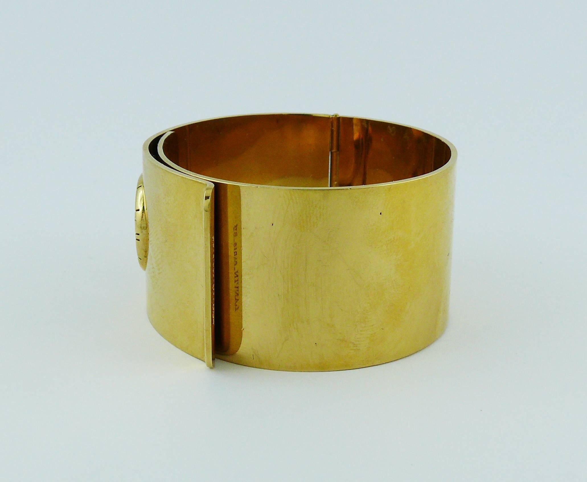 Lanvin Vintage 1970er Jahre Gold getöntes Armband de Force Uhr Damen im Angebot
