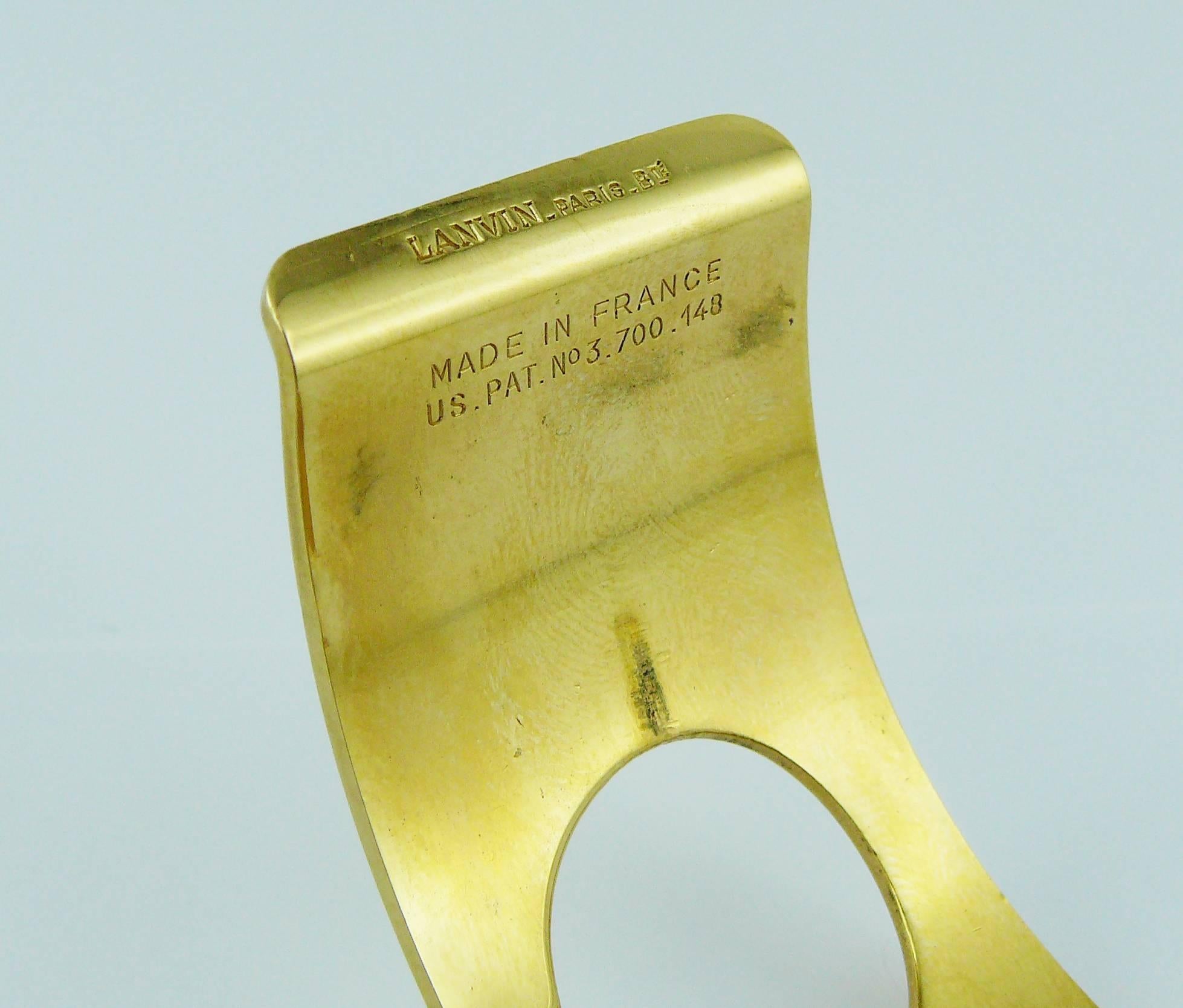 Lanvin Vintage 1970s Gold Toned Bracelet de Force Watch For Sale 2