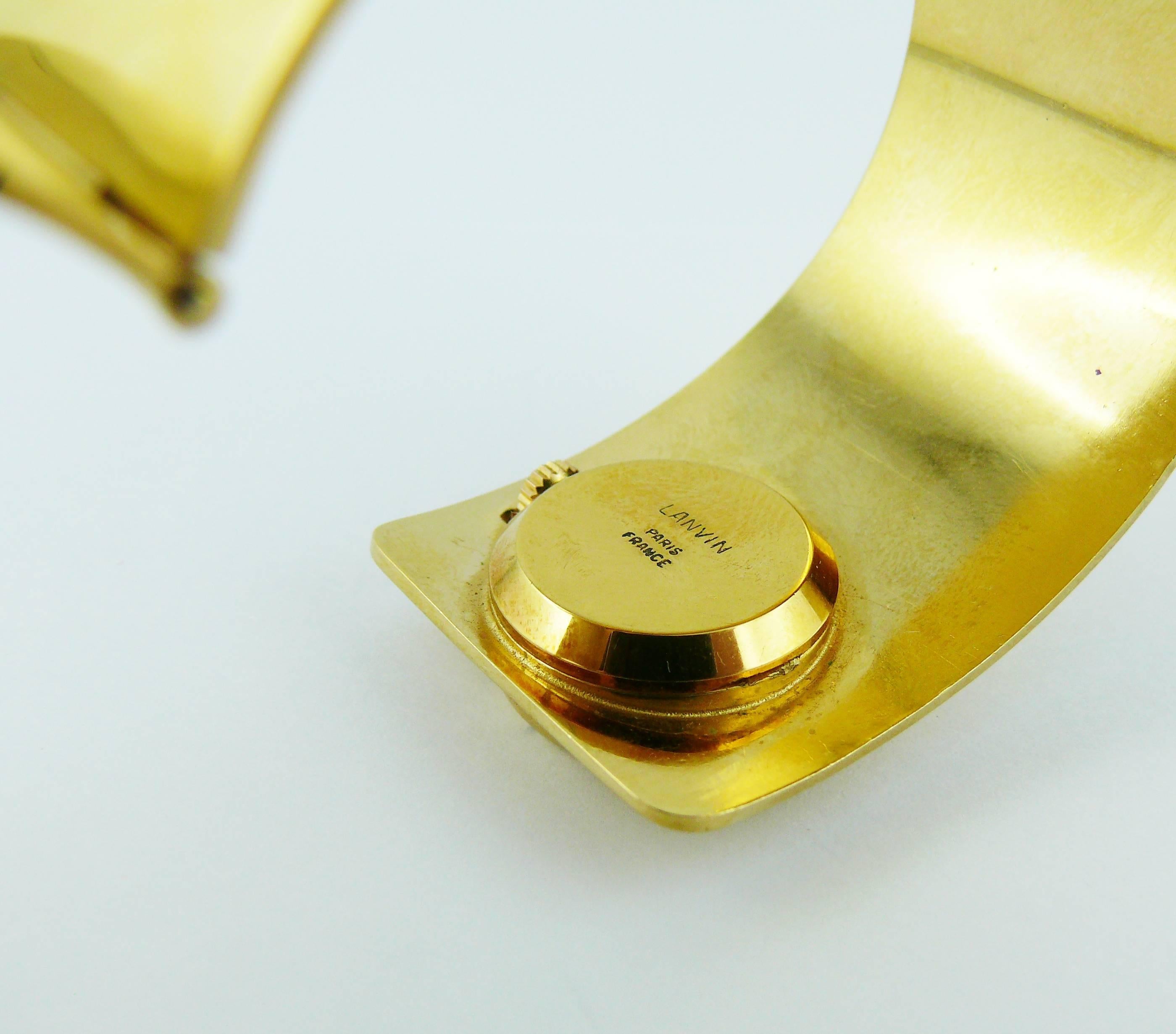 Lanvin Vintage 1970er Jahre Gold getöntes Armband de Force Uhr im Angebot 6