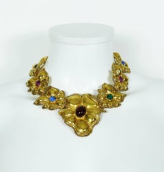 Jean Louis Scherrer Vintage 1980s Statement Floral Necklace