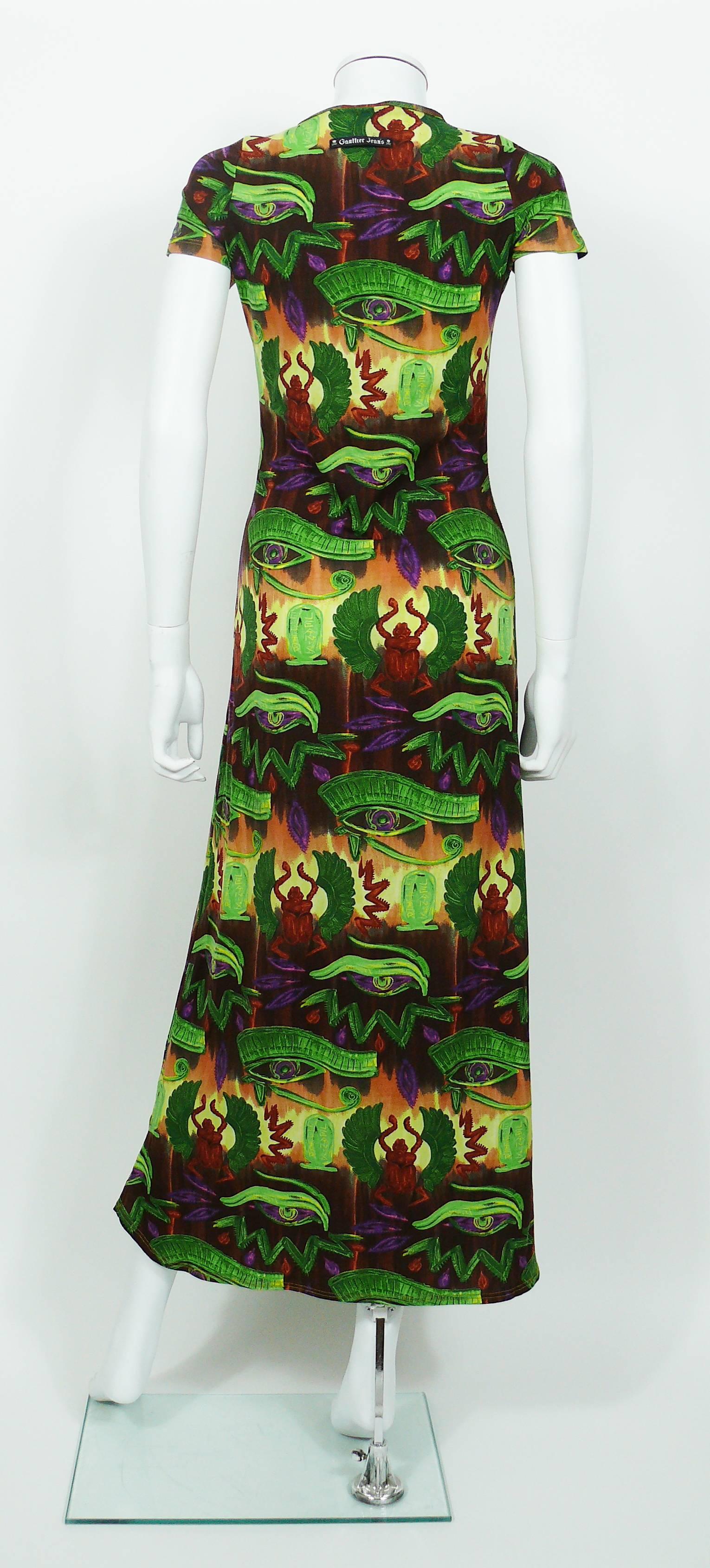 Jean Paul Gaultier Vintage Egyptian Print Maxi Dress In Excellent Condition In Nice, FR