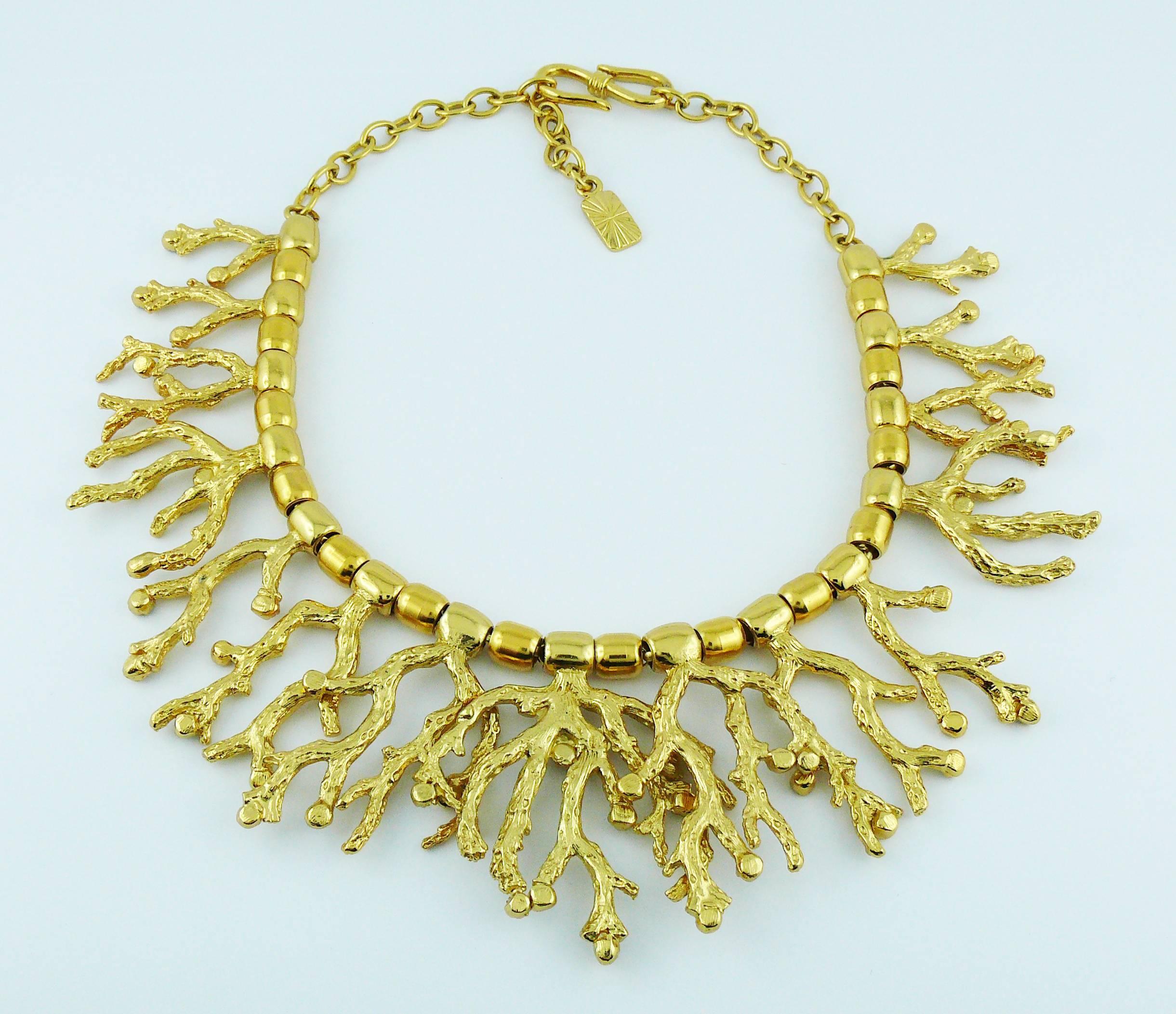Yves Saint Laurent YSL Vintage Iconic Coral Design Necklace For Sale 1