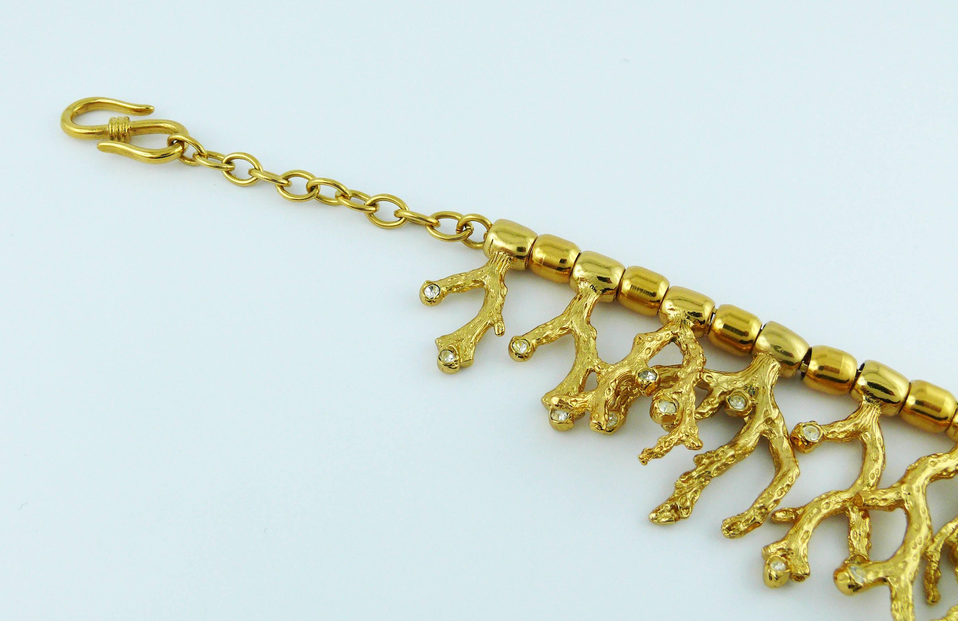 Yves Saint Laurent YSL Collier vintage emblématique à motif corail Excellent état à Nice, FR