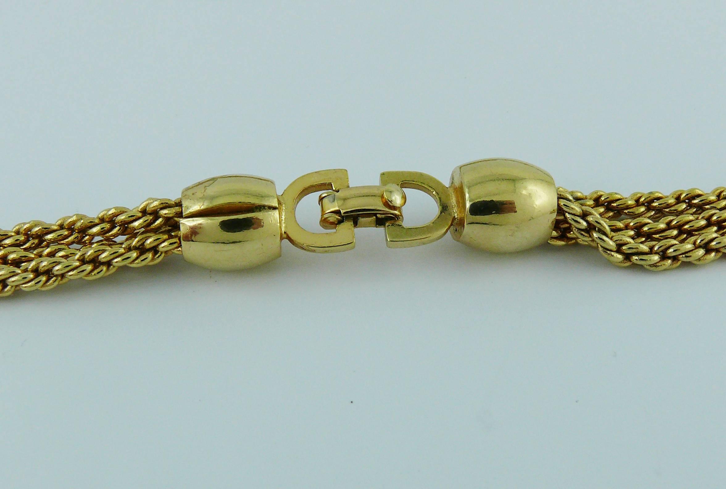 Women's Christian Dior Vintage Gold Toned Sautoir Necklace For Sale