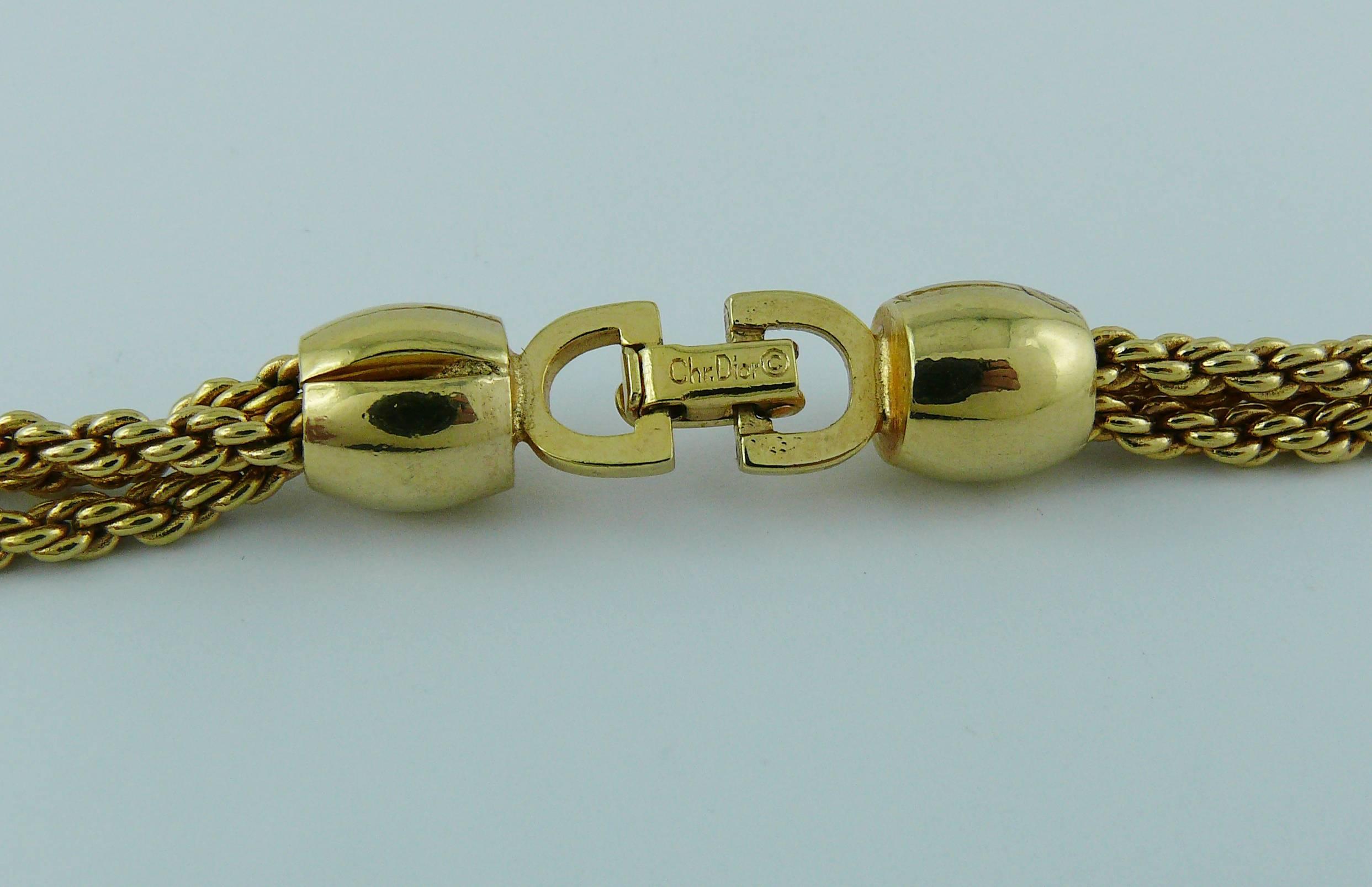 Christian Dior Vintage Gold Toned Sautoir Necklace For Sale 2