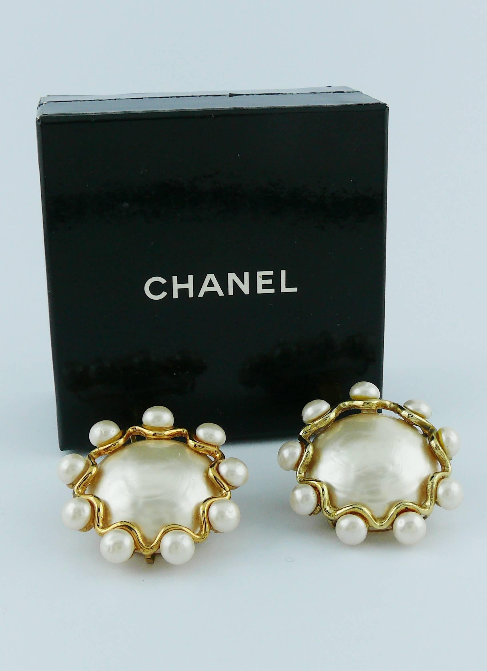 Chanel Vintage Massive Pearl Clip-On Earrings 2