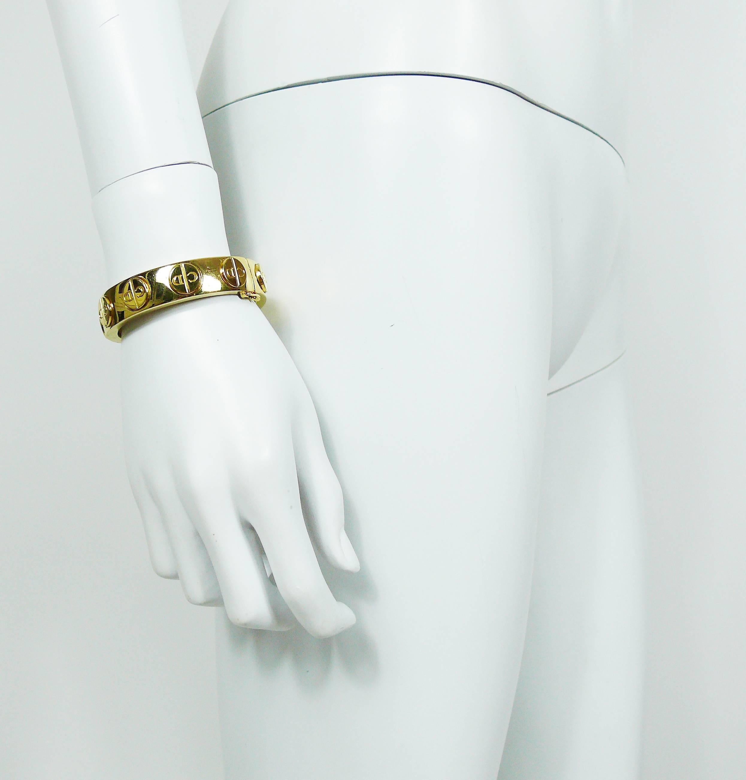 Christian Dior Vintage Gold Toned Signature Monogram Bangle Bracelet ...