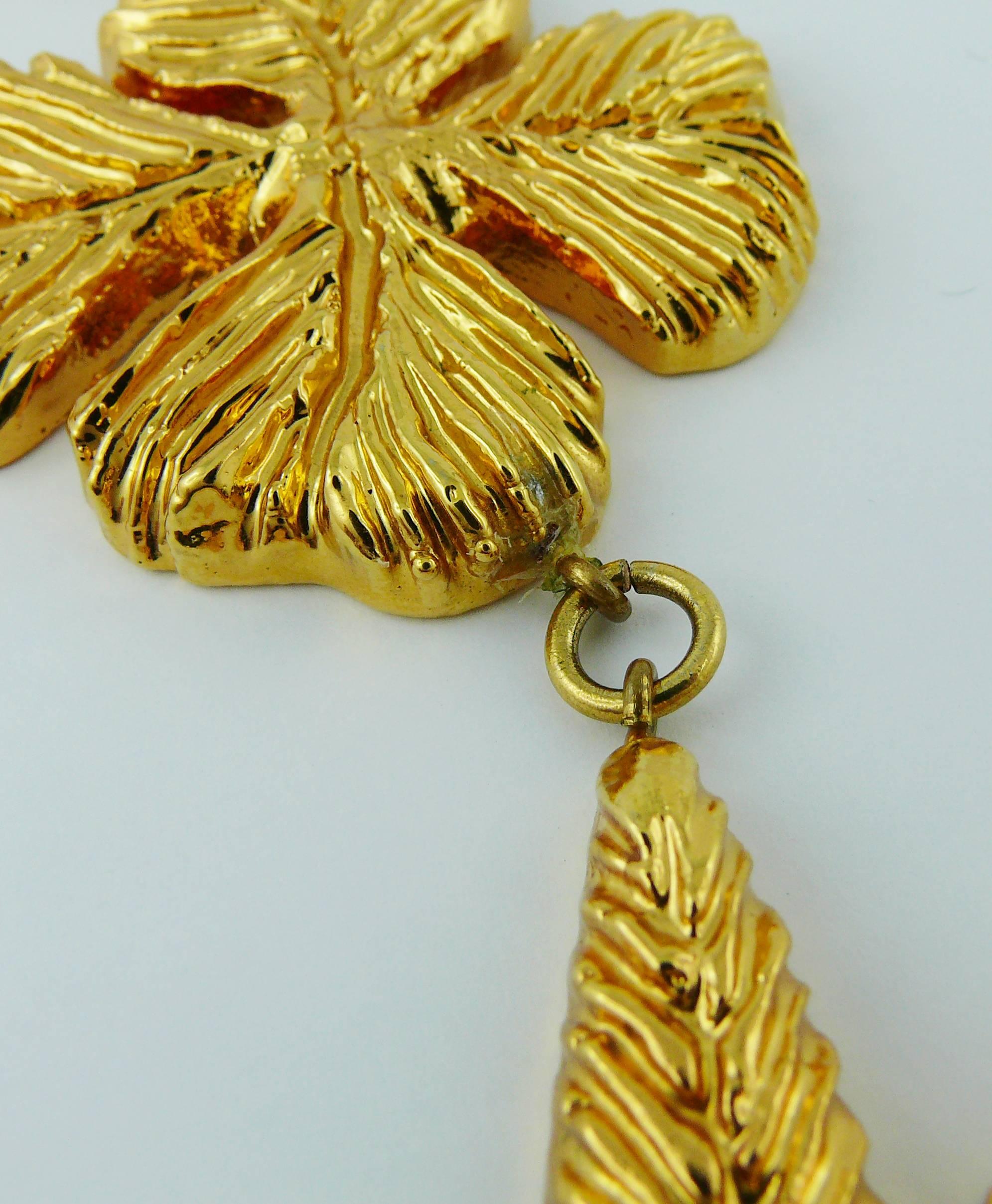 Christian Lacroix Vintage Massive Gold Toned Iconic Necklace 5