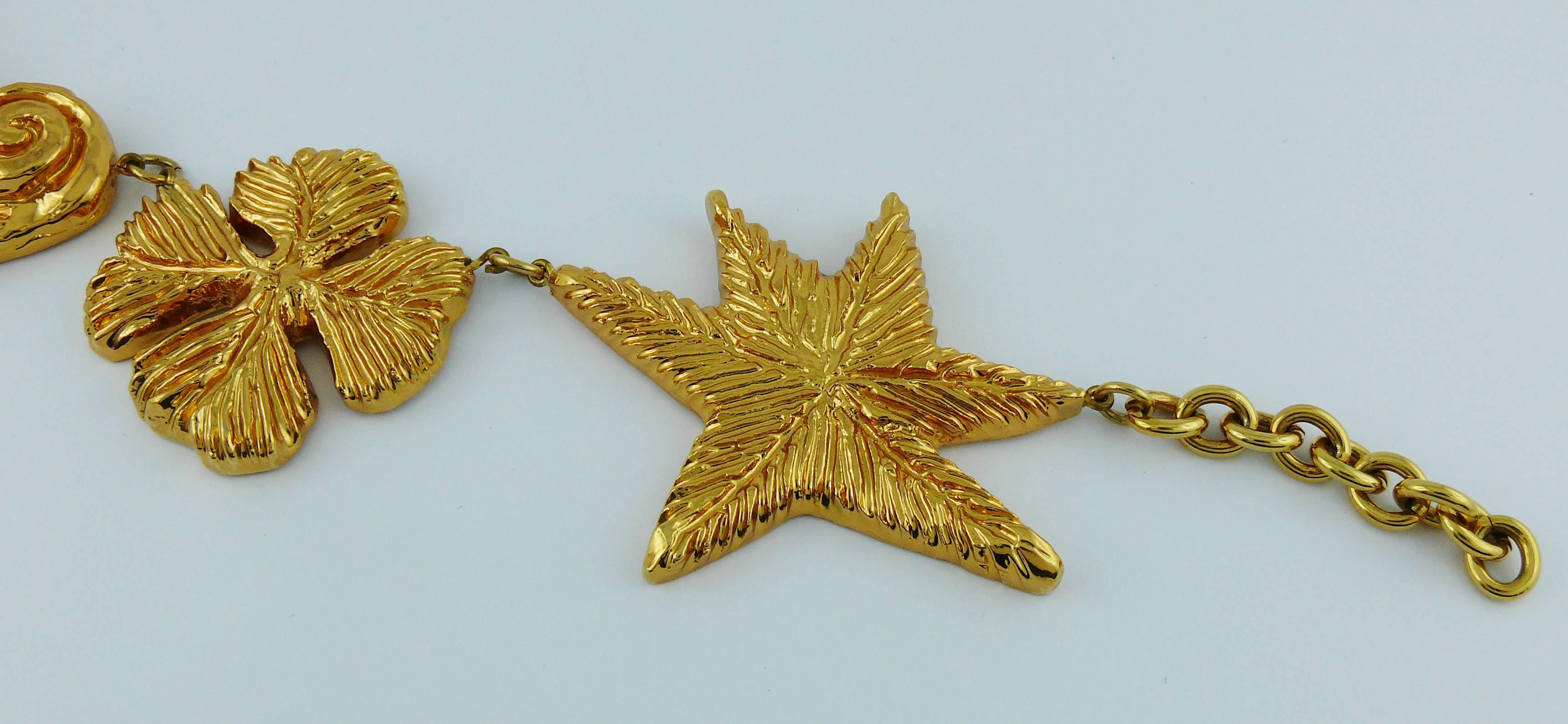 Christian Lacroix Vintage Massive Gold Toned Iconic Necklace 2