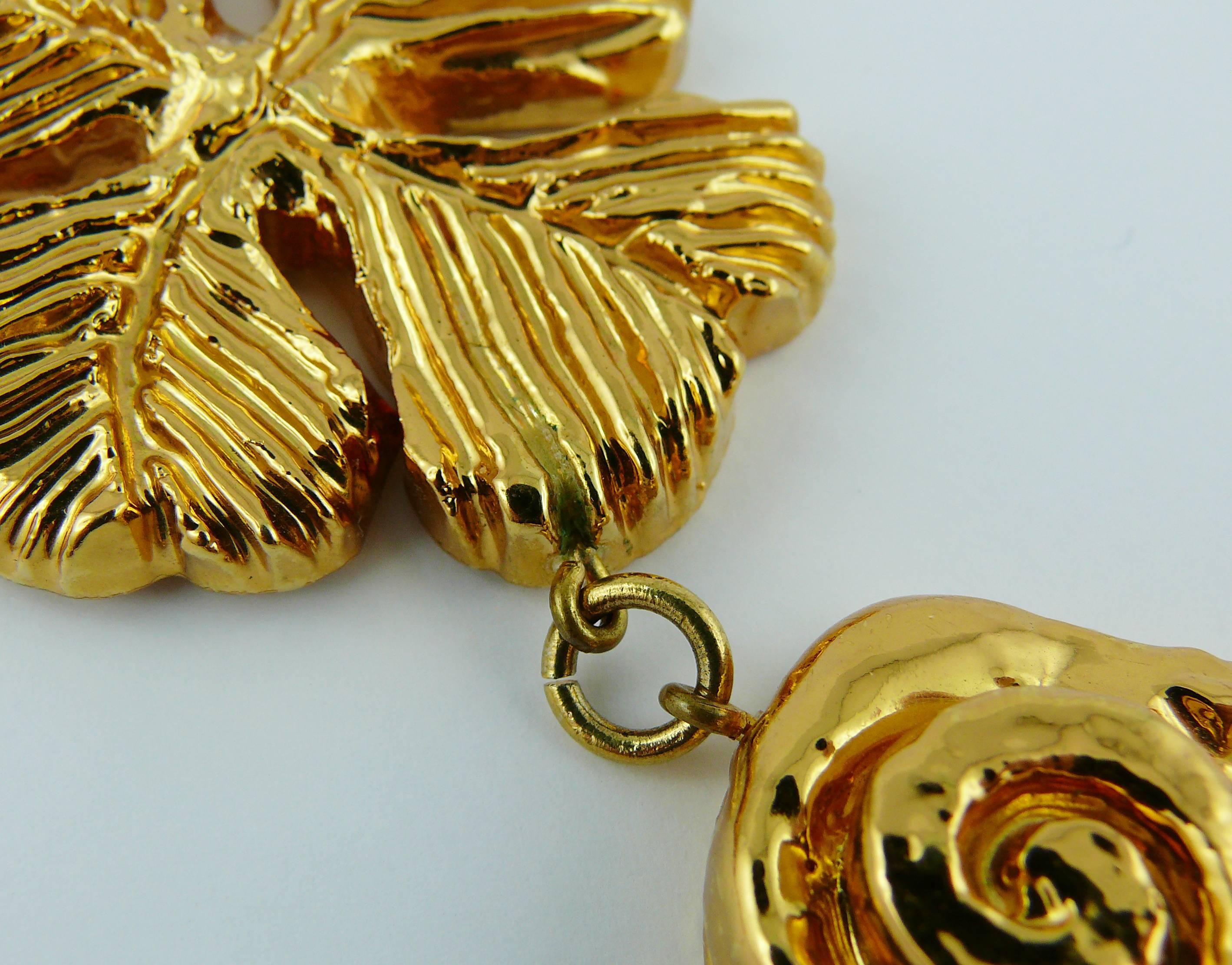 Christian Lacroix Vintage Massive Gold Toned Iconic Necklace 6