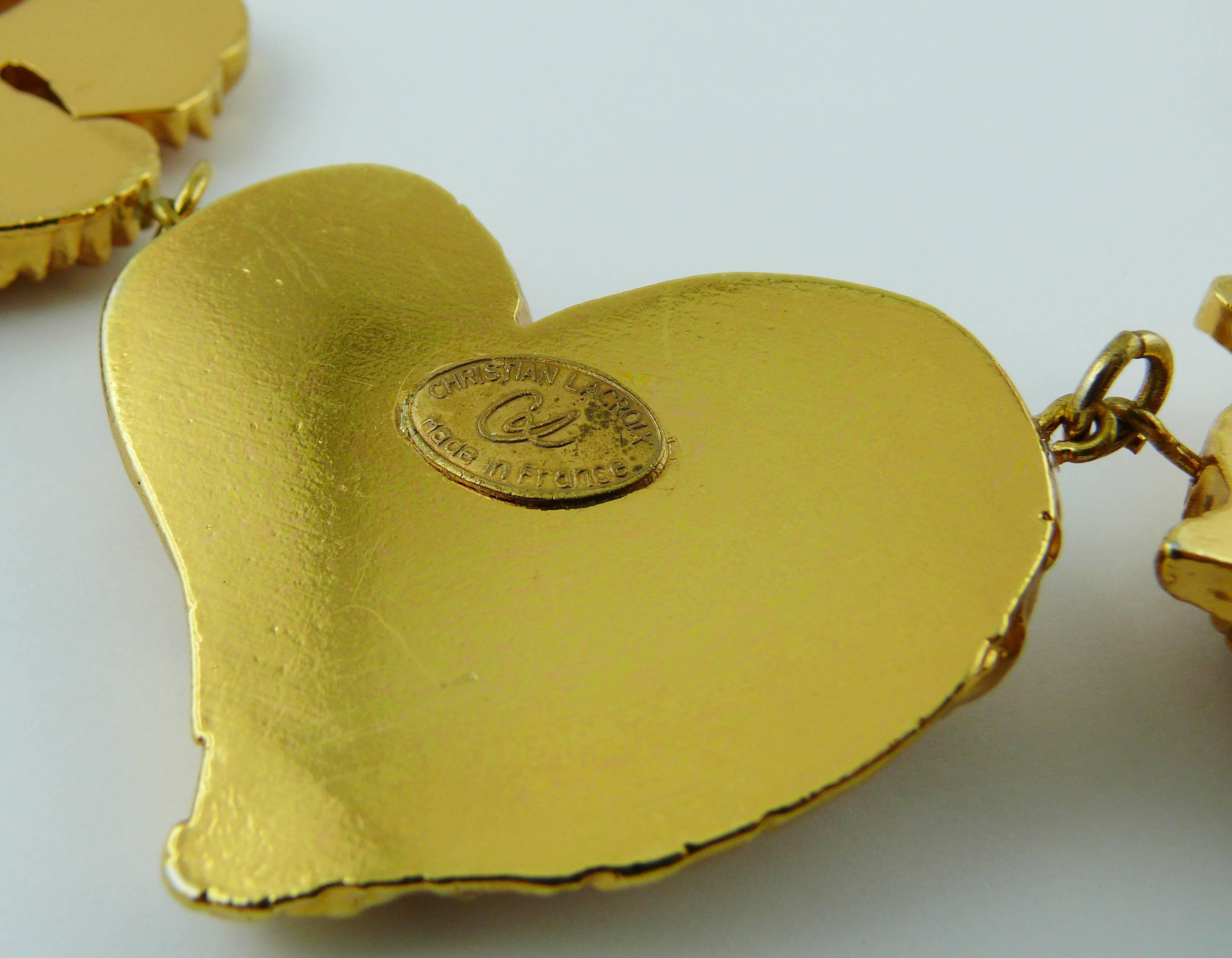 Christian Lacroix Vintage Massive Gold Toned Iconic Necklace 4