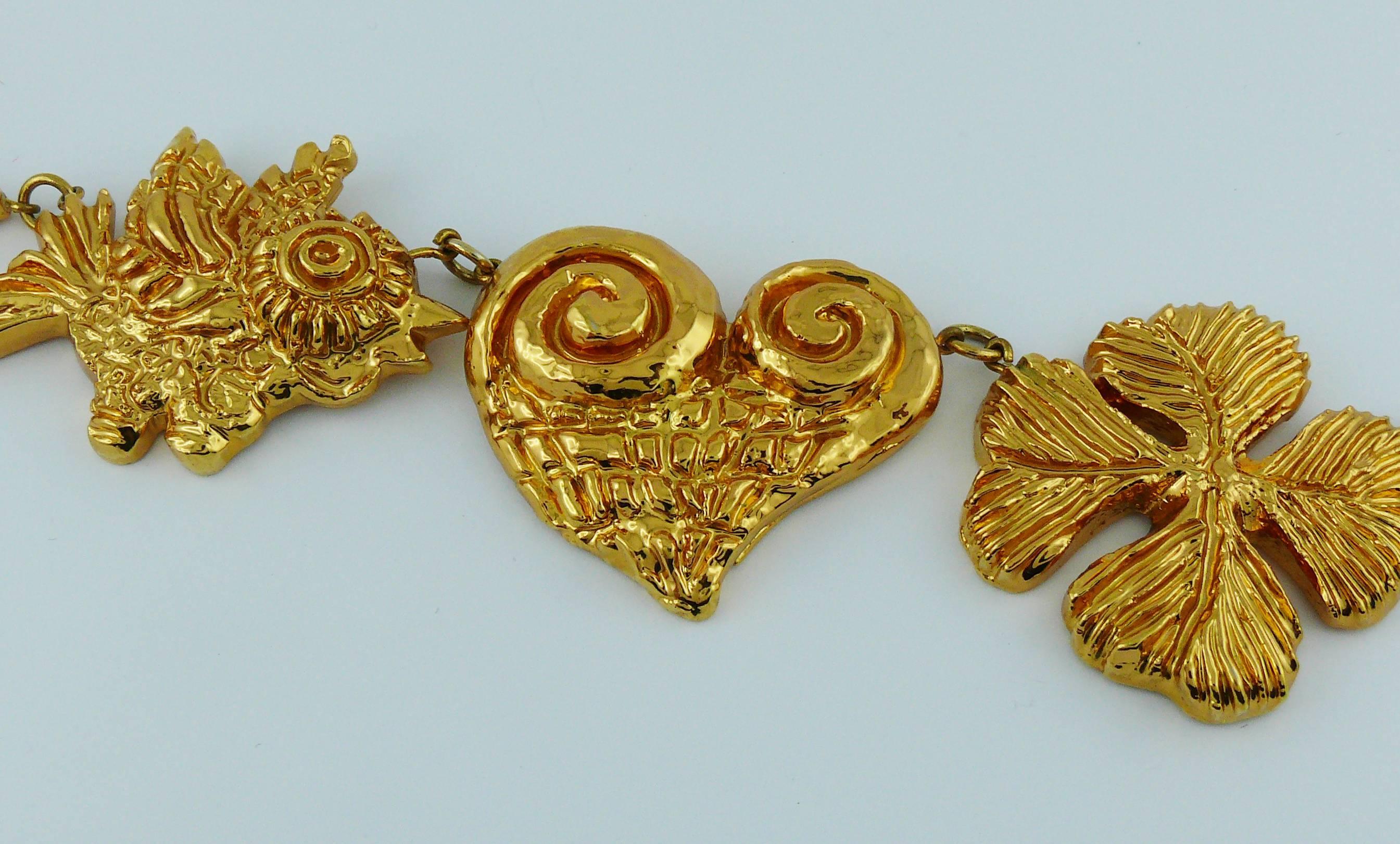 Women's Christian Lacroix Vintage Massive Gold Toned Iconic Necklace