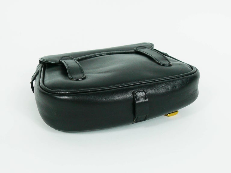 Gucci Vintage Convertible Black Leather Saddle Bag Belt at 1stDibs