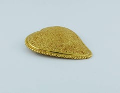 Yves Saint Laurent YSL Vintage Textured Heart Brooch Pendant