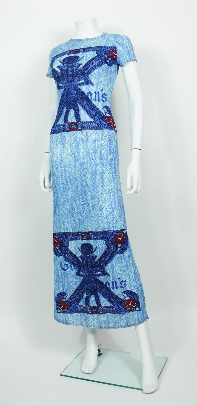 Jean Paul Gaultier Vintage Blue Egyptian Maxi Dress Size 38 at 1stDibs |  jean paul gaultier blue dress, vintage jean paul gaultier dress, gaultier  majorelle-blue sleeveless halter-neck dress