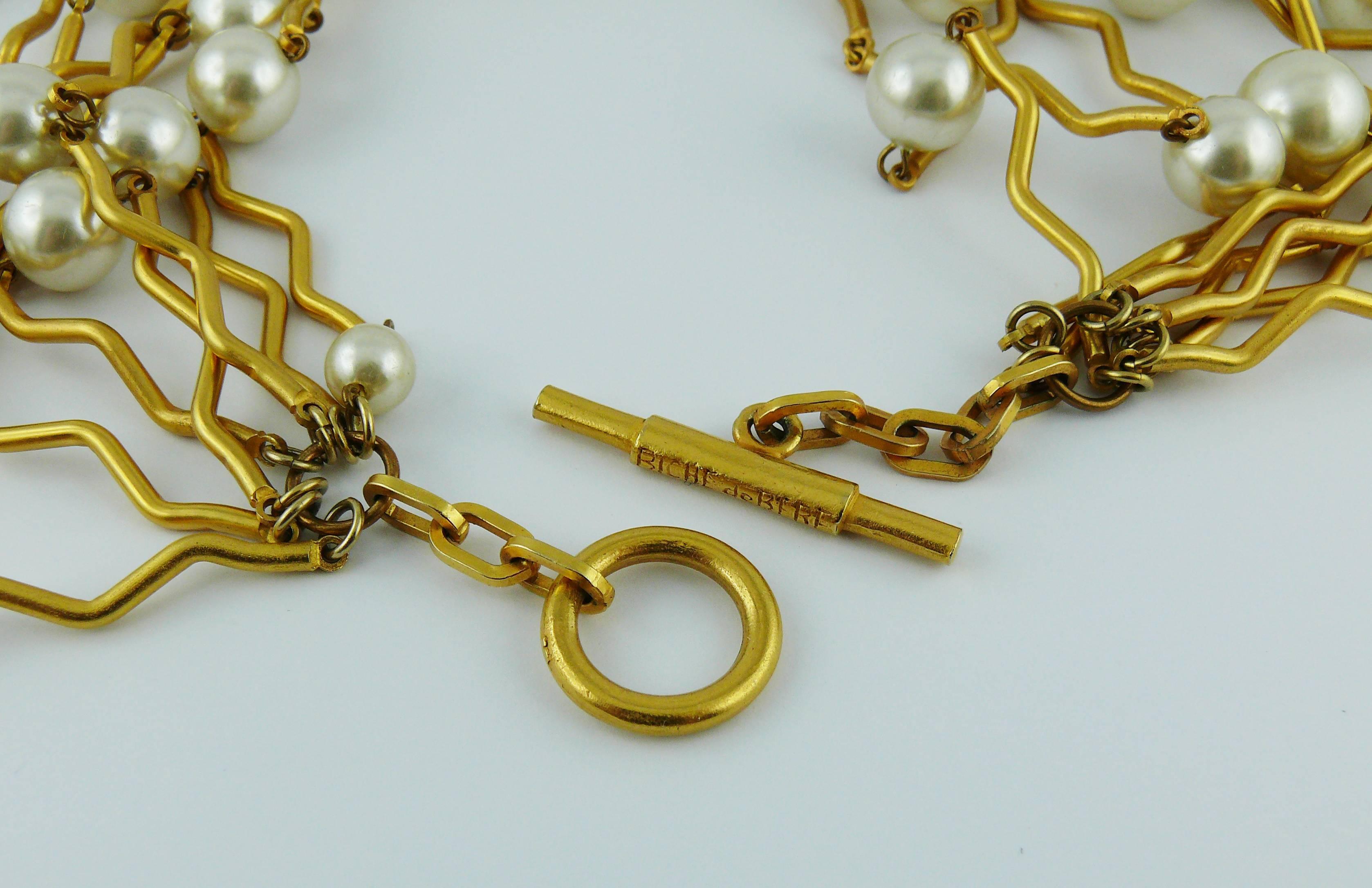 Biche de Bere - Collier ras du cou en perles moderniste à plusieurs brins - Vintage 2