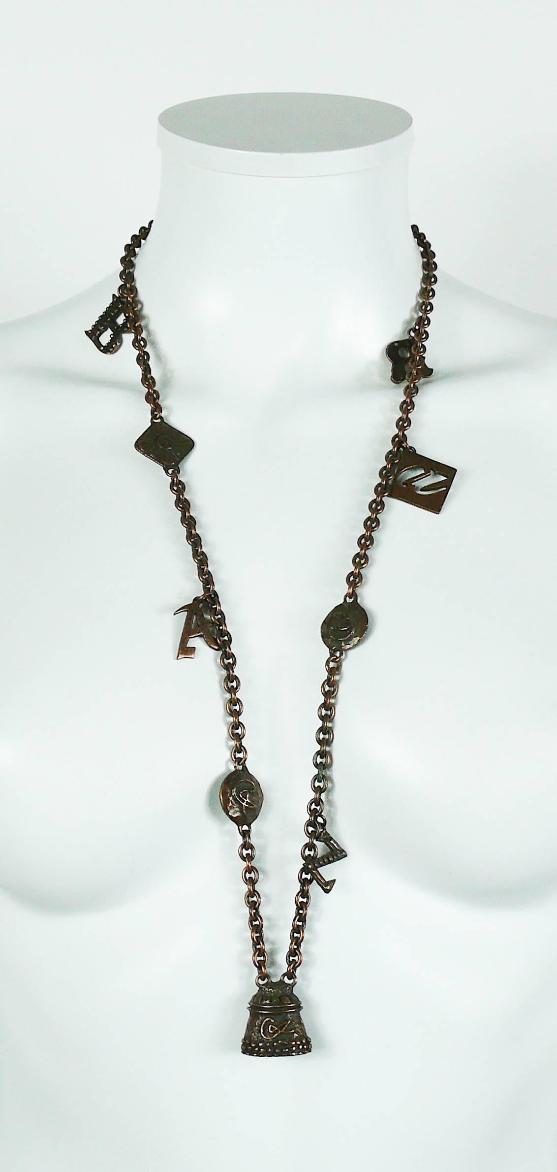 Christian Lacroix Vintage B A Z A R Charm Sautoir Necklace For Sale 1