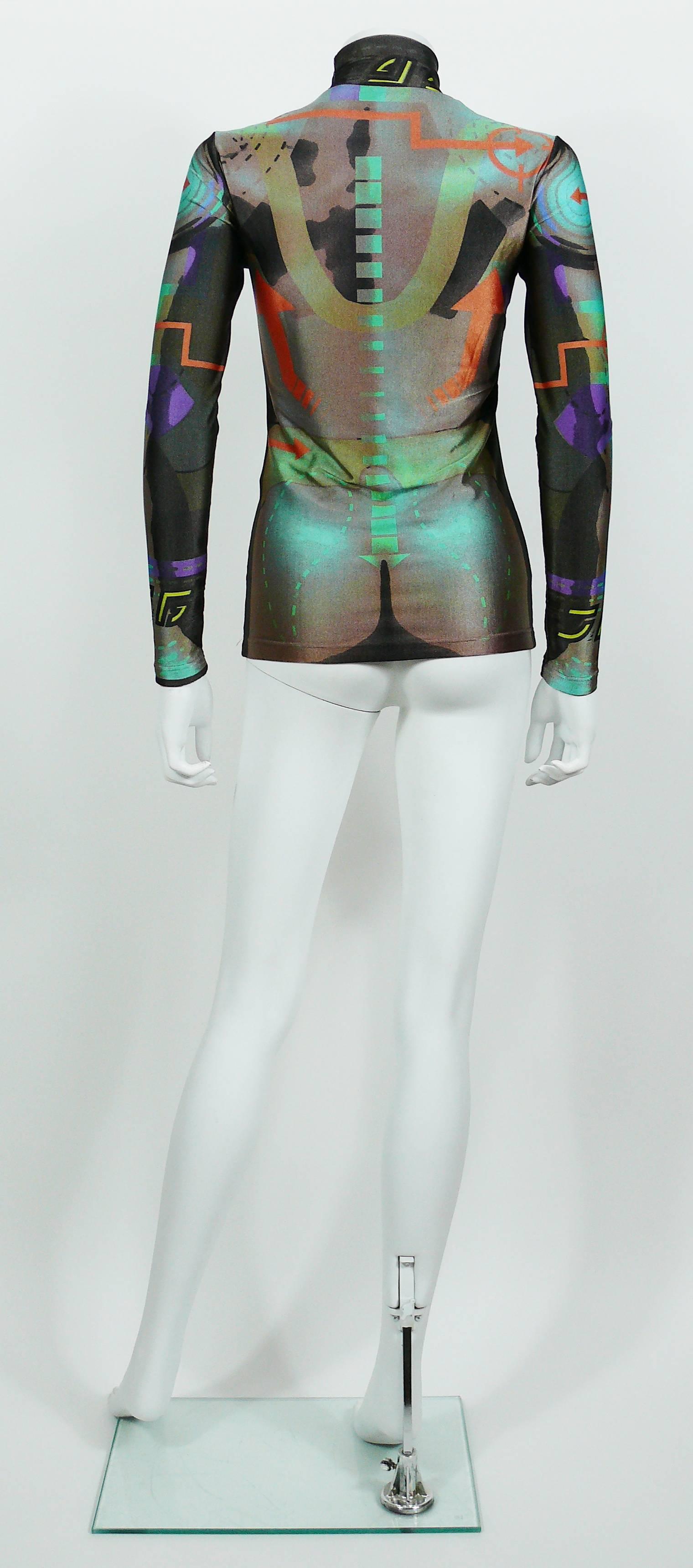 Jean Paul Gaultier Vintage Rare Cyborg Illusion Turtleneck Top Size S 2