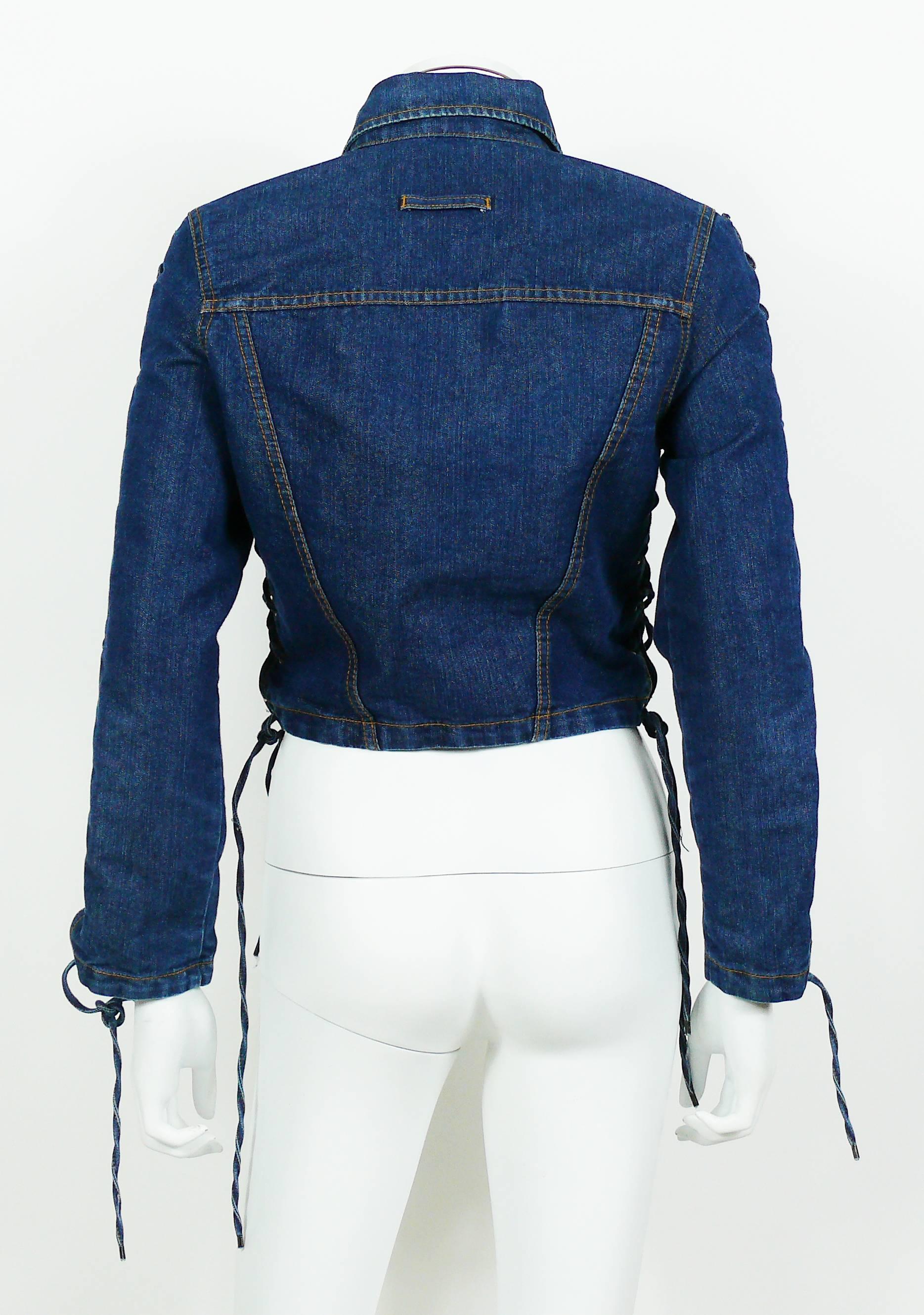 Women's Jean Paul Gaultier Vintage Laced Denim Cropped Jacket
