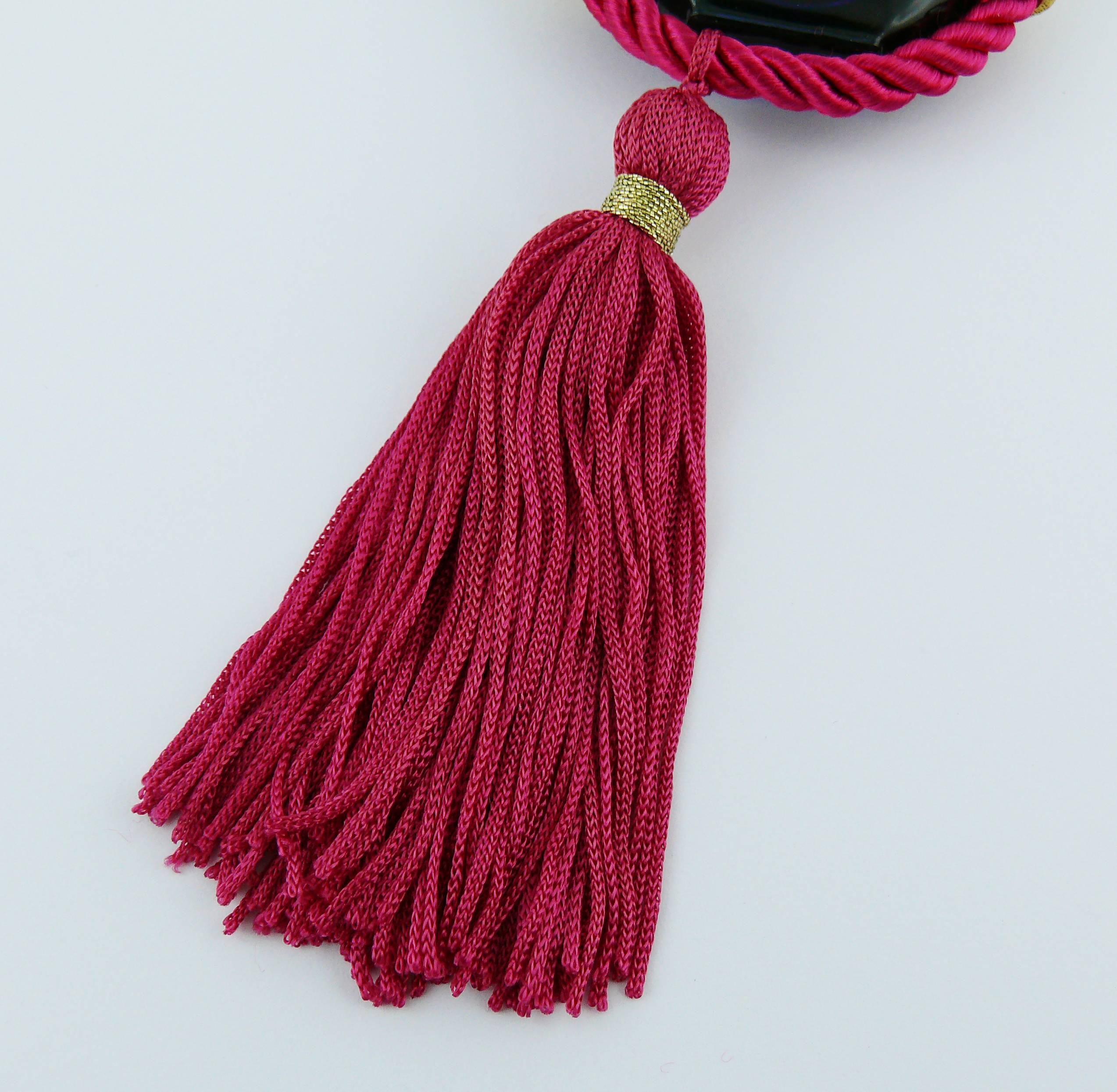 Rochas Vintage Byzance Tassel Miniature Bottle Necklace In Excellent Condition For Sale In Nice, FR