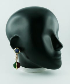 Christian Dior Vintage Faux Gems Dangling Earrings
