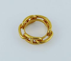 Hermes Gold Toned Chaine d'Ancre Scarf Ring