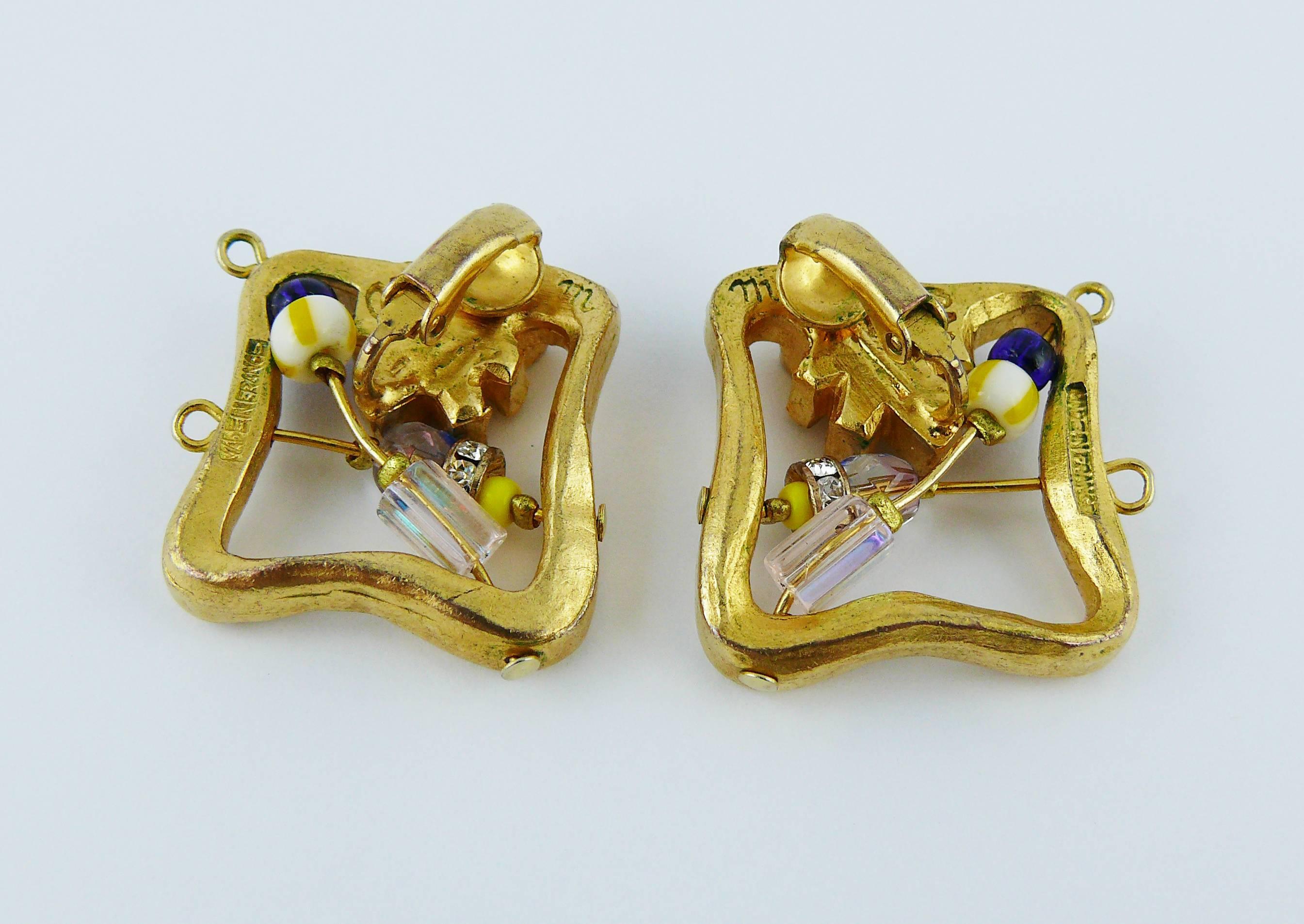 Christian Lacroix Vintage Jewelled Clip-On Earrings 1
