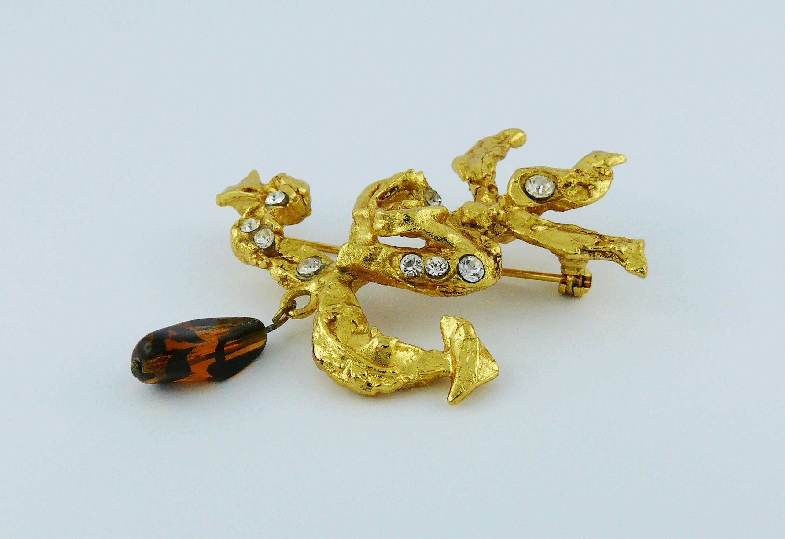 Christian Lacroix Vintage Camarguaise Cross Jewelled Brooch In Excellent Condition In Nice, FR