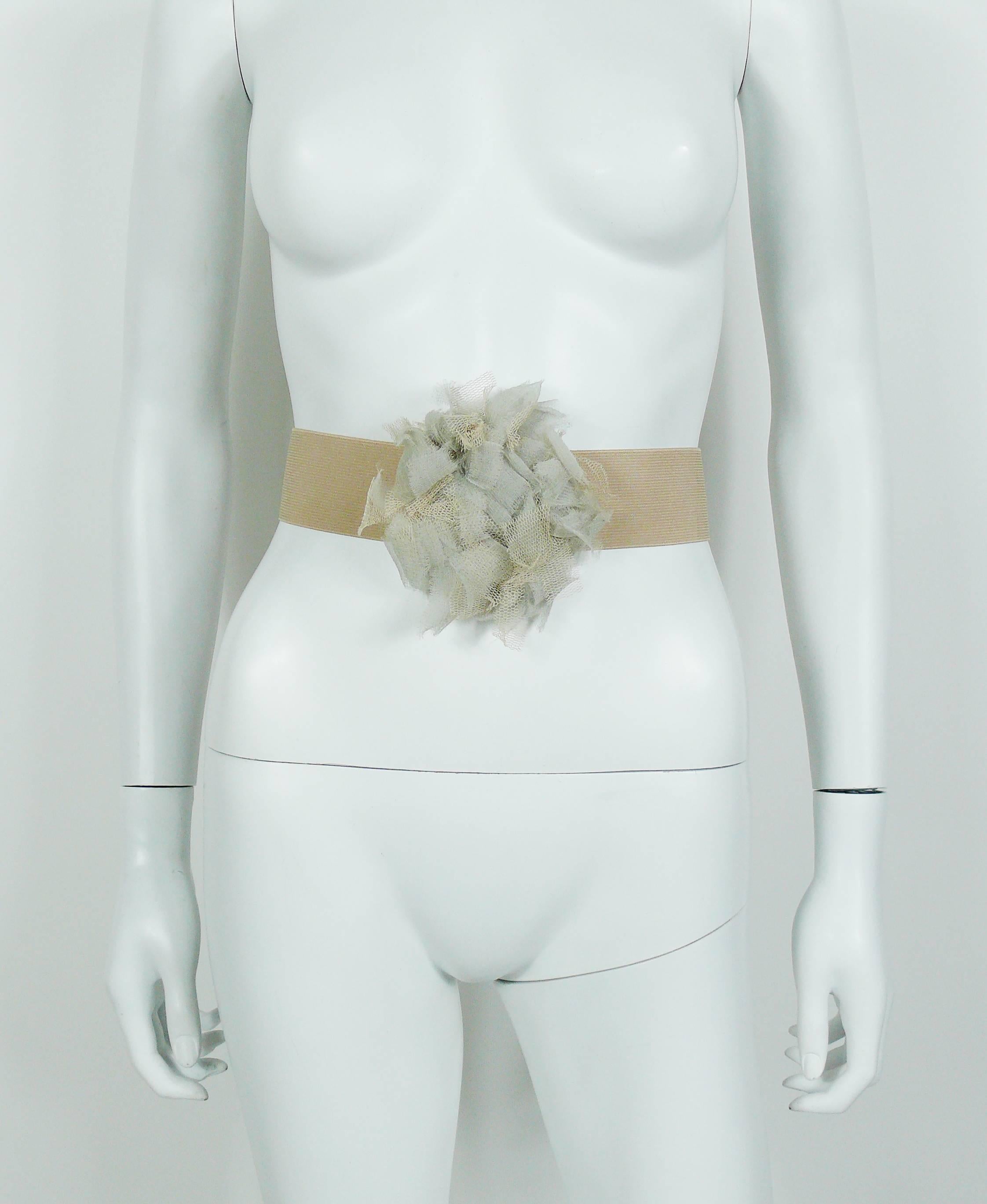 Lanvin Elastic Belt with Tulle Flower Size S In Good Condition In Nice, FR