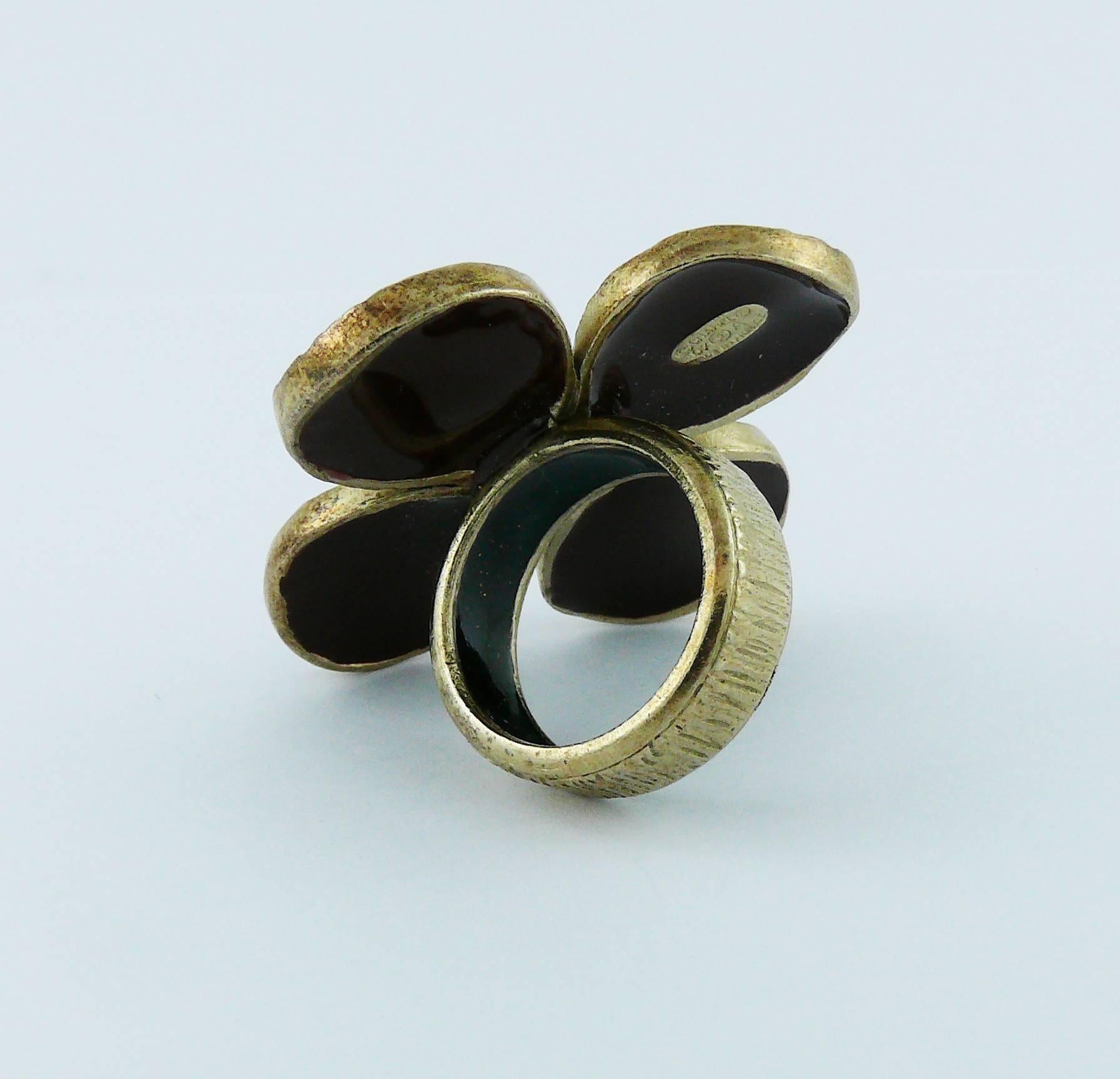 Women's Chanel Brown Clover Ring Fall Winter 2007