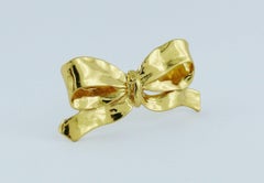 Yves Saint Laurent YSL Vintage Gold Tone Bow Brooch