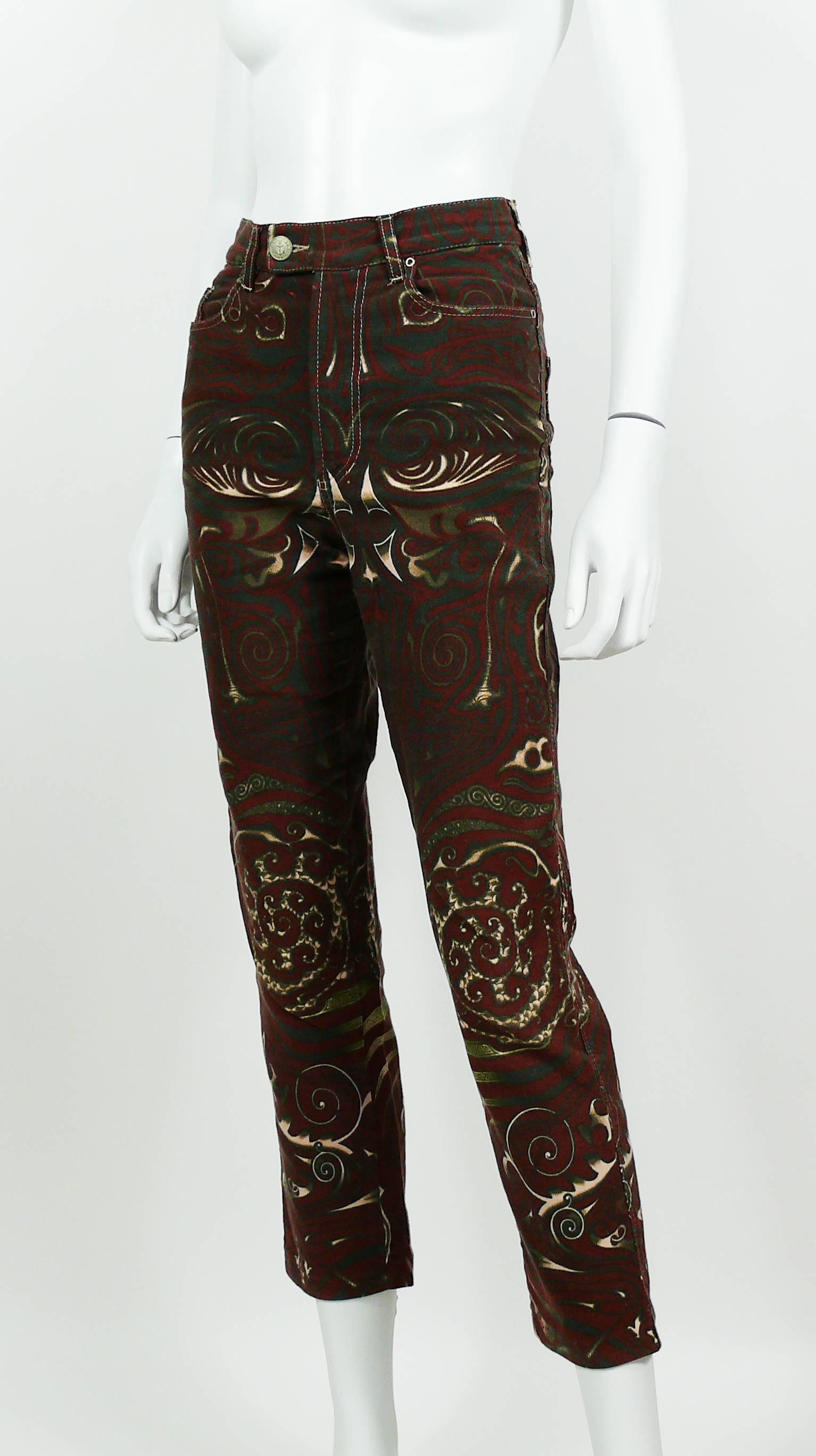 Jean Paul Gaultier Vintage Rare Aboriginal Maori Tattoo Pants Trousers In Excellent Condition In Nice, FR
