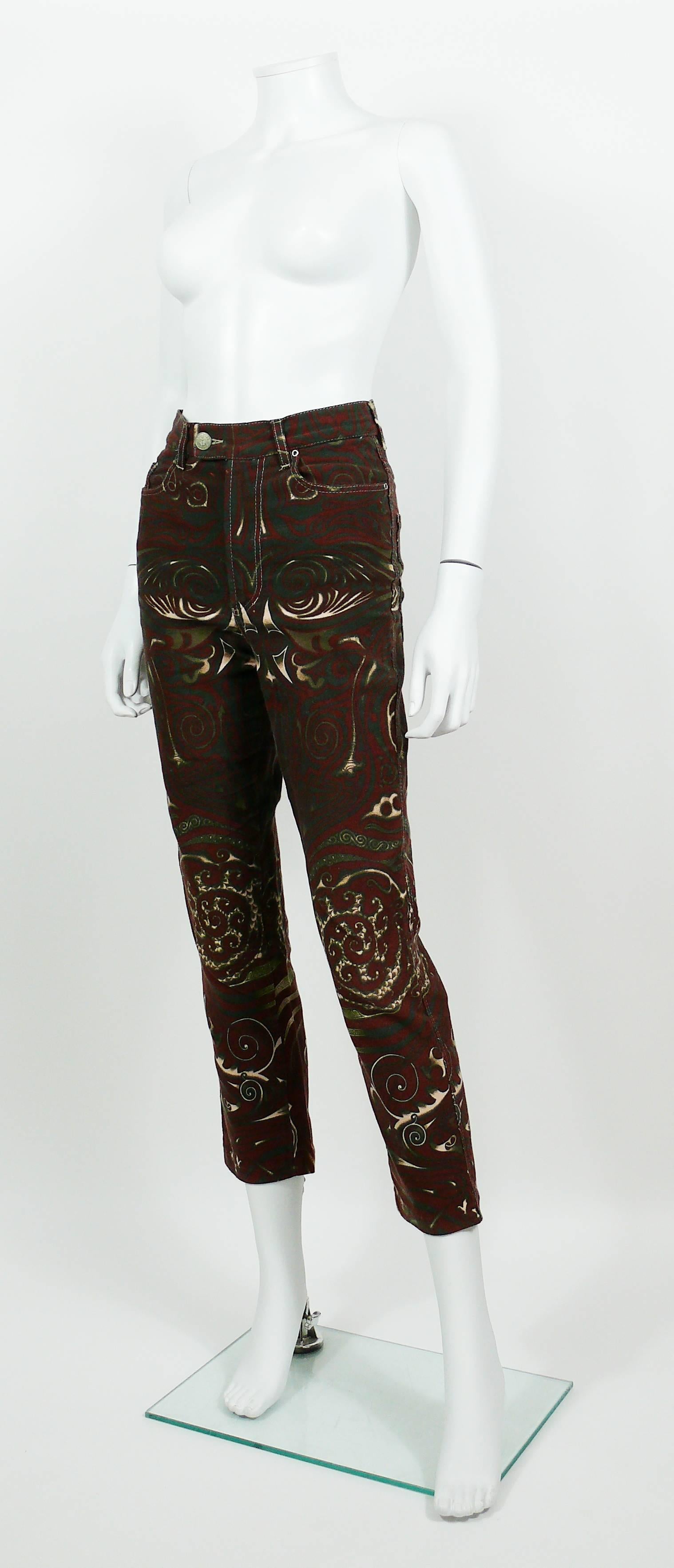 Women's Jean Paul Gaultier Vintage Rare Aboriginal Maori Tattoo Pants Trousers