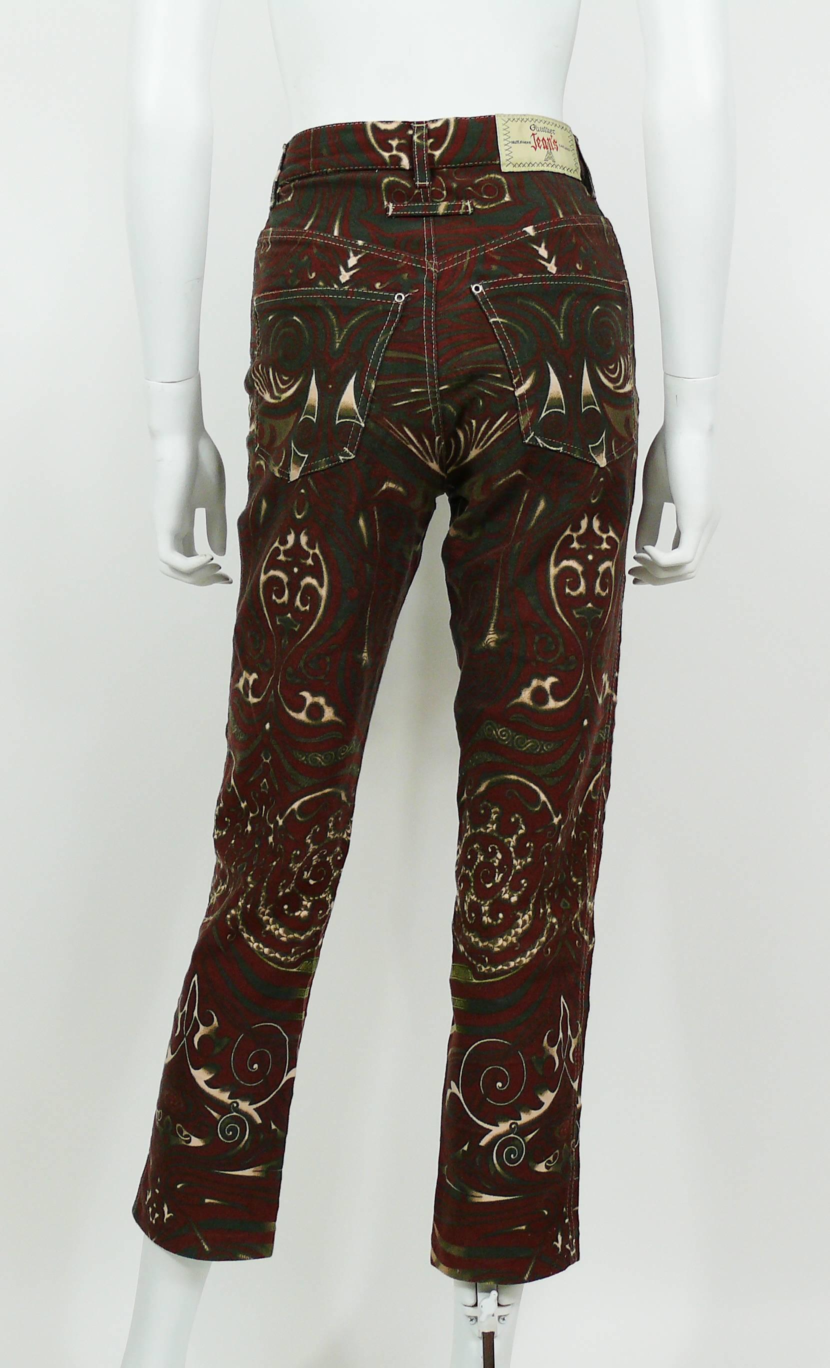 Jean Paul Gaultier Vintage Rare Aboriginal Maori Tattoo Pants Trousers 1