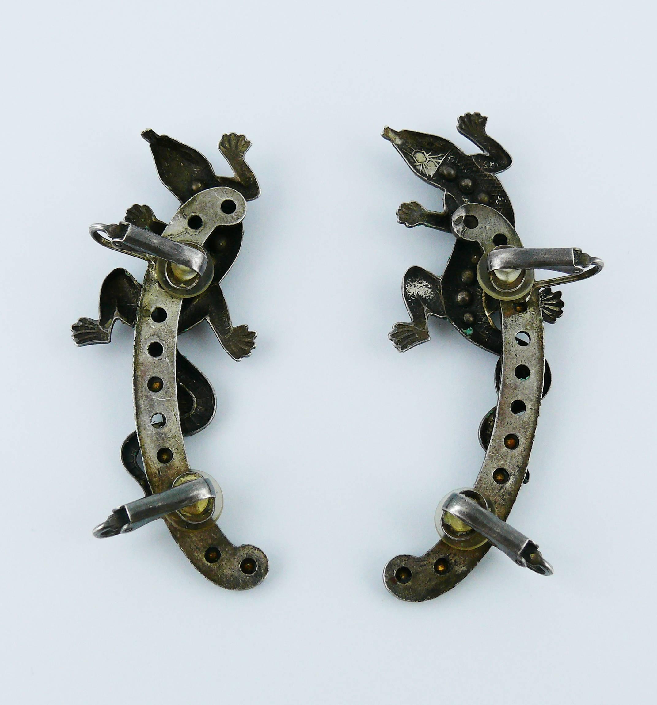 Women's Jean Paul Gaultier Vintage Rare Jewelled Lizard Ear Cuffs