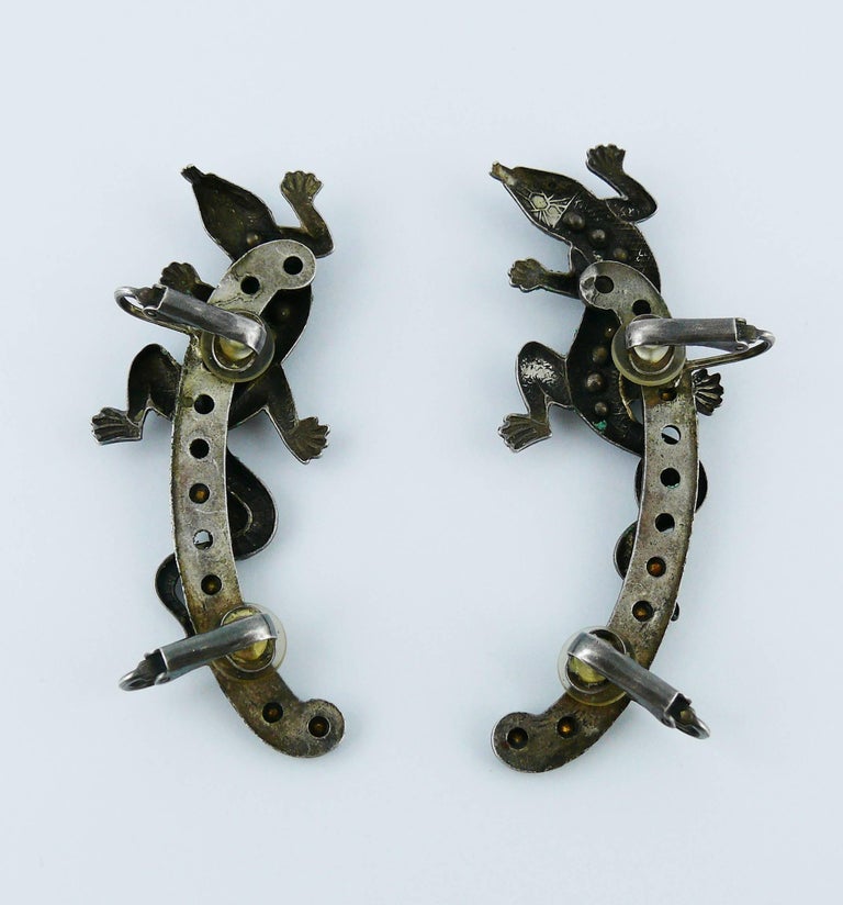Jean Paul Gaultier Vintage Rare Jewelled Lizard Ear Cuffs at 1stDibs ...