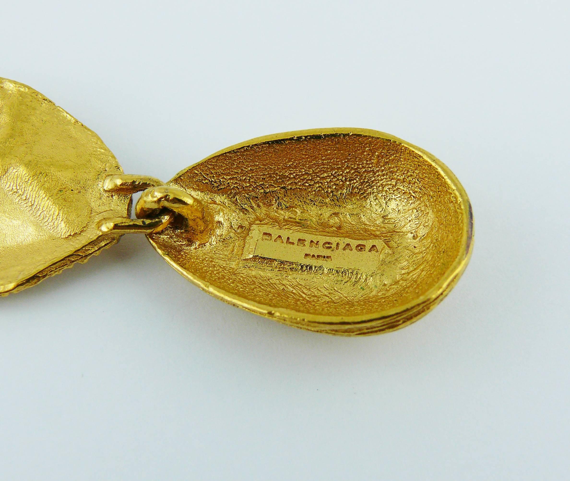 Balenciaga Vintage Gold Toned Abstract Heart Necklace 2