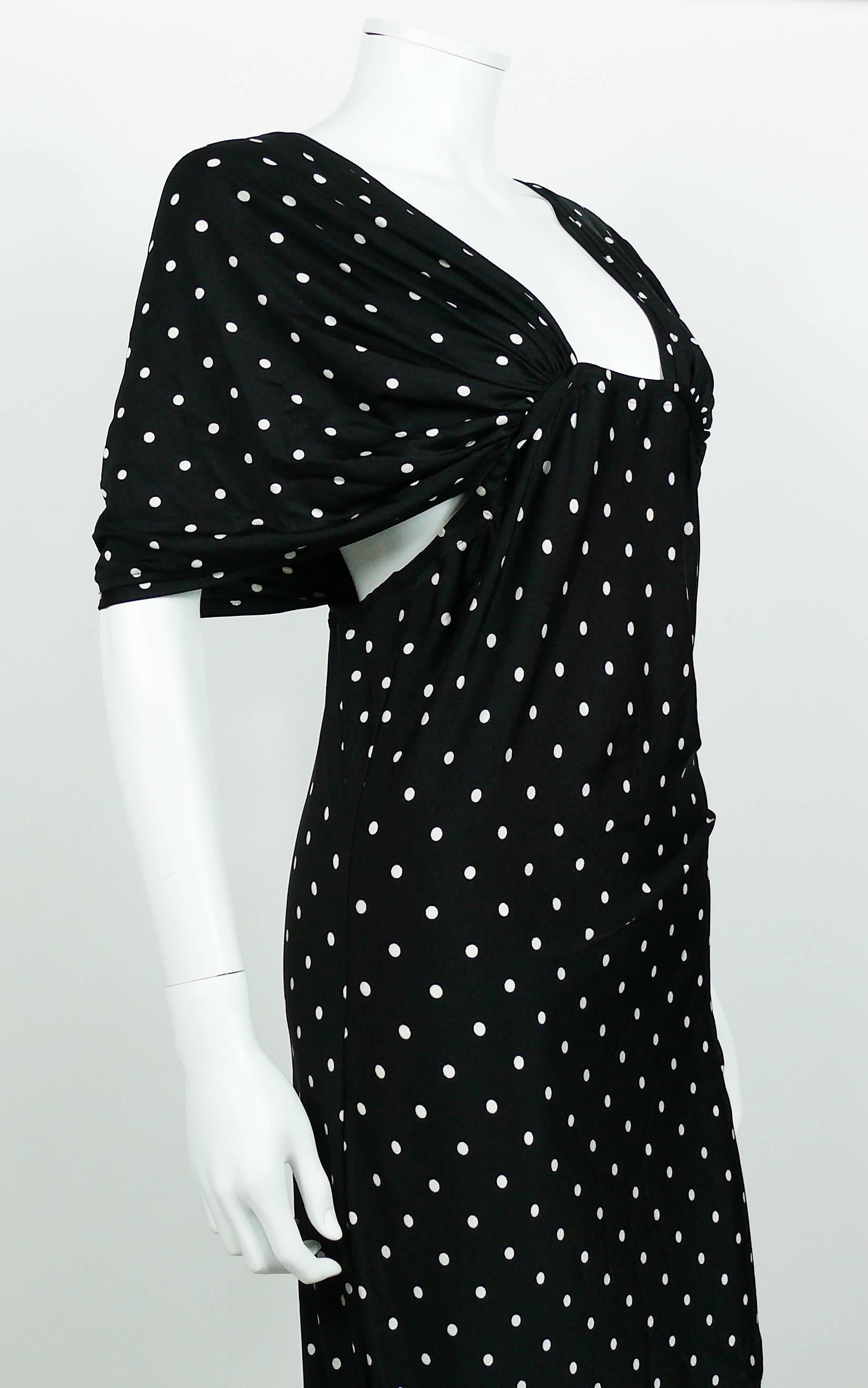 Patrick Kelly Vintage Schwarzweißes gepunktetes Kleid, US Größe 10 im Angebot 3