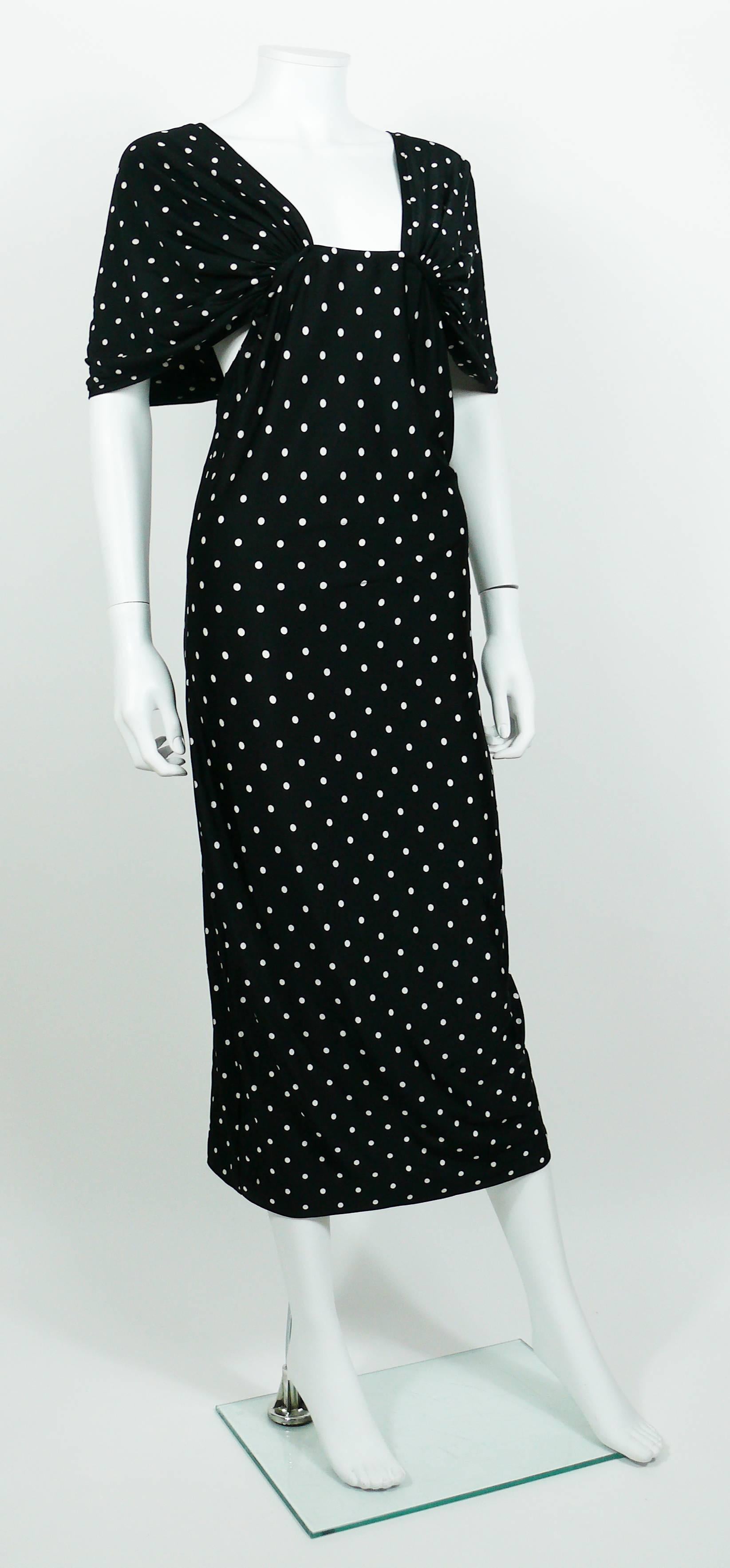 PATRICK KELLY vintage black and white polka dotted dress featuring 