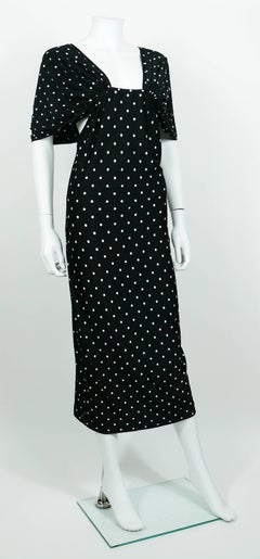 Patrick Kelly Vintage Black White Polka Dot Dress US Size 10