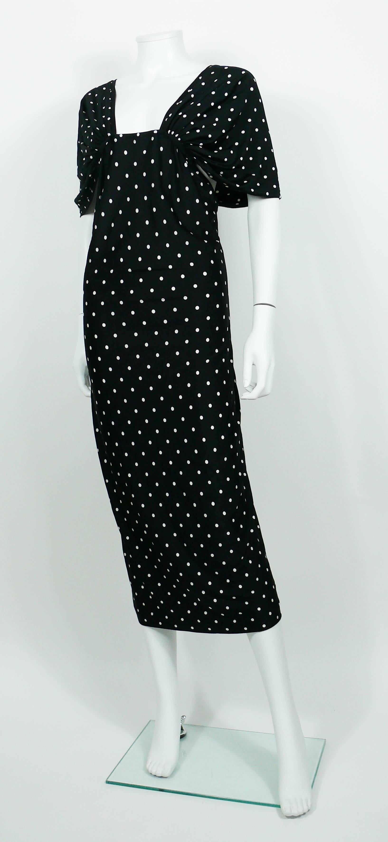 Patrick Kelly Vintage Black White Polka Dot Dress US Size 10 In Excellent Condition For Sale In Nice, FR