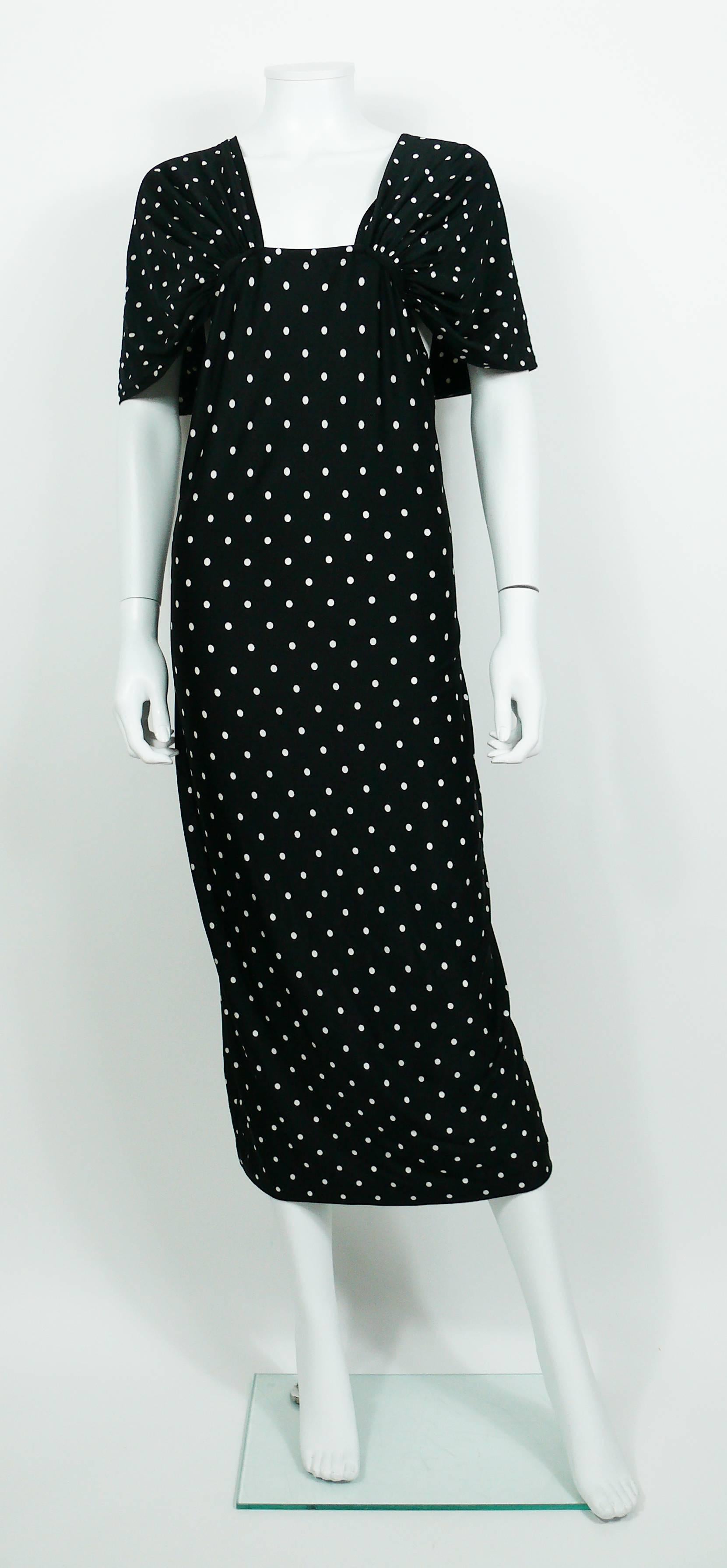 Nero Patrick Kelly - Vestito vintage nero bianco a pois - taglia 10 in vendita